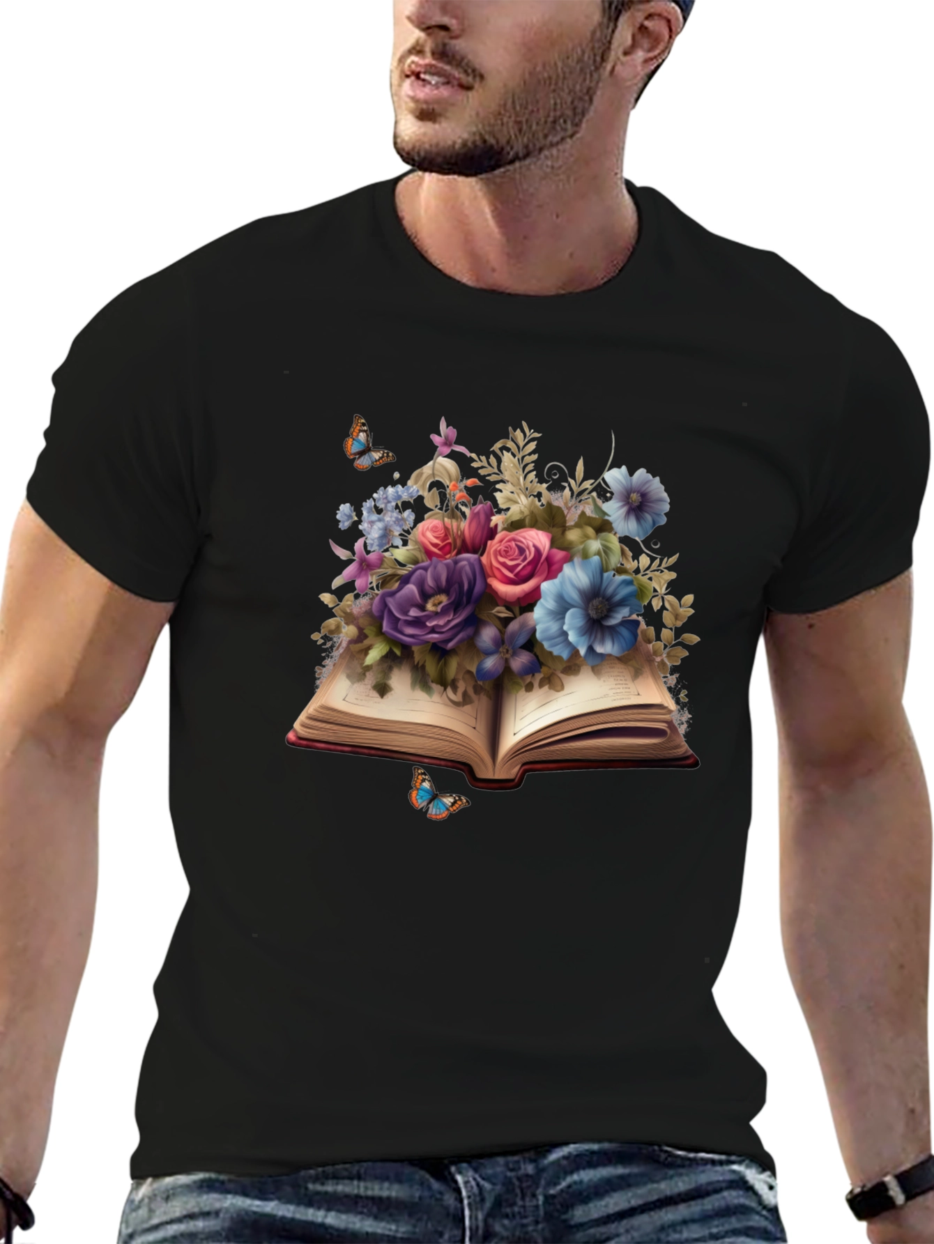 Floral Book T-Shirt: Literary Blooms Tee