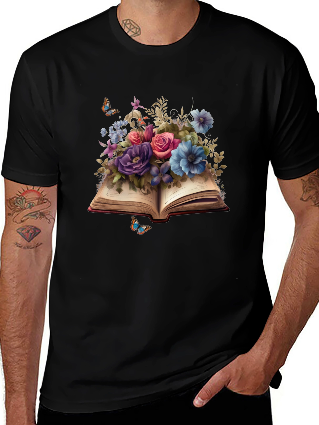 Floral Book T-Shirt: Literary Blooms Tee