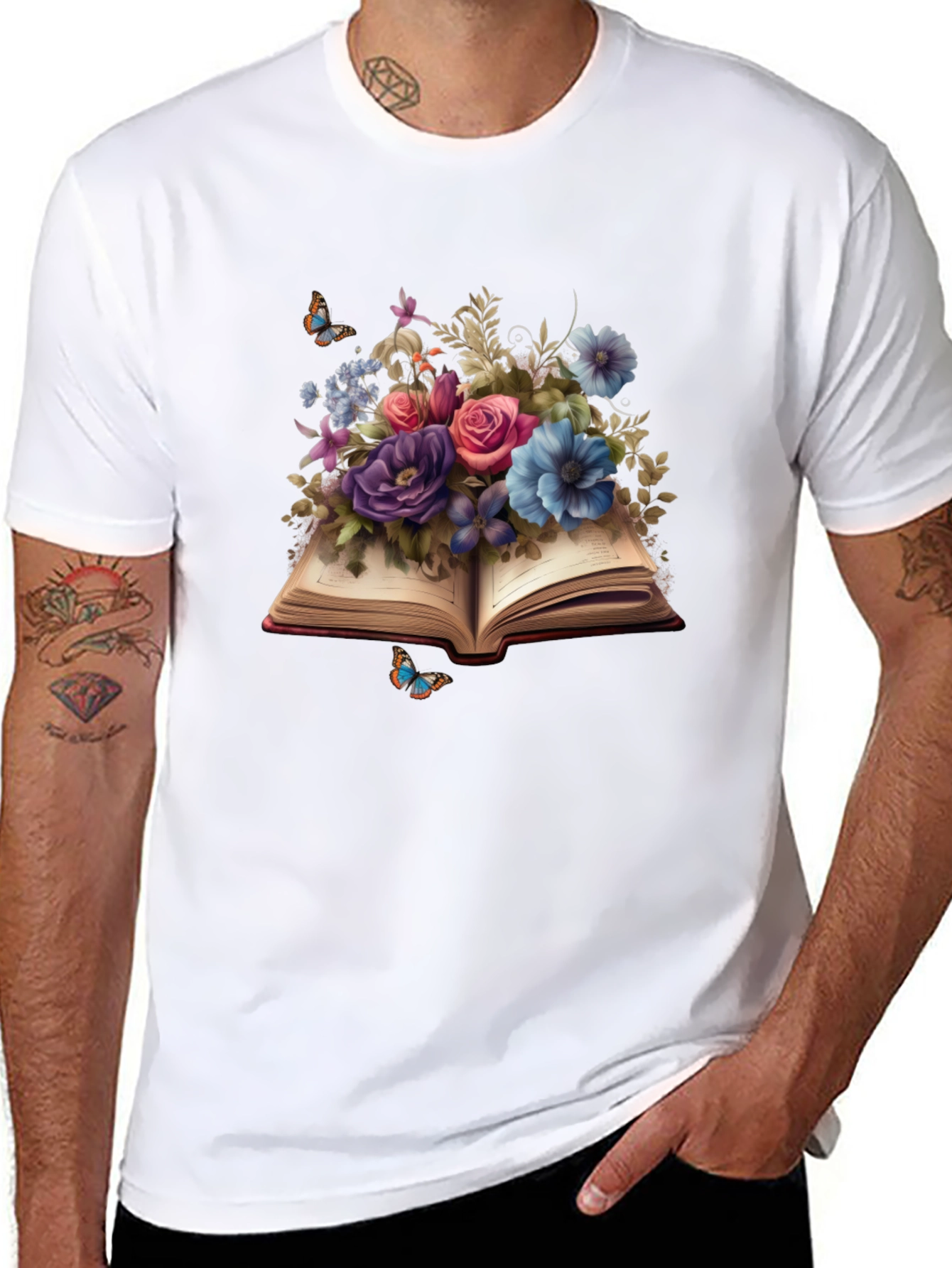 Floral Book T-Shirt: Literary Blooms Tee