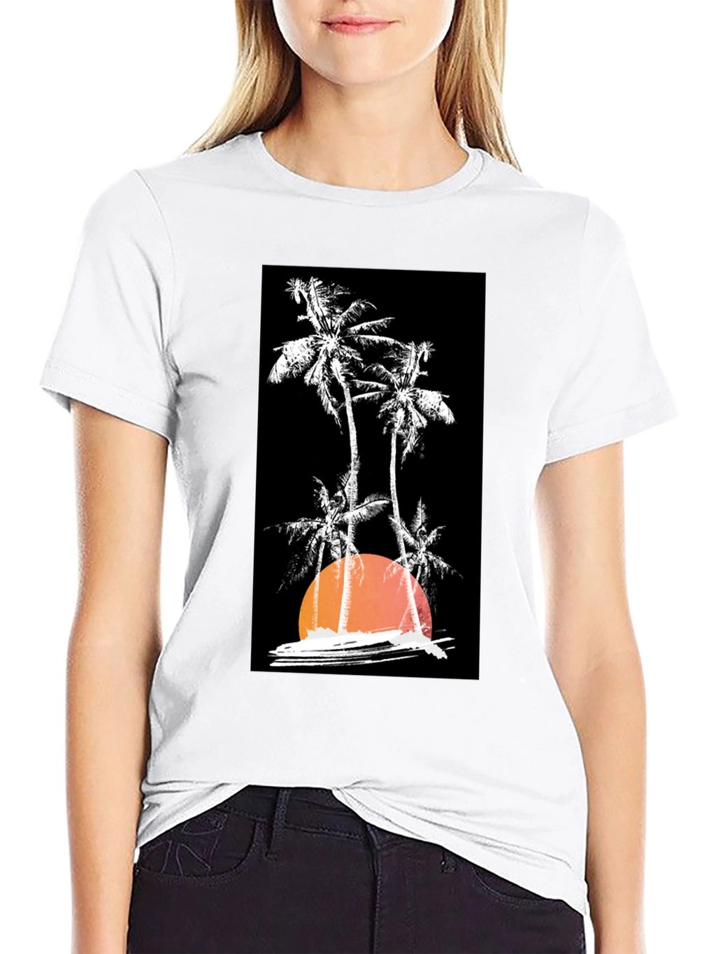 Sunset Palm Tree Graphic T-Shirt