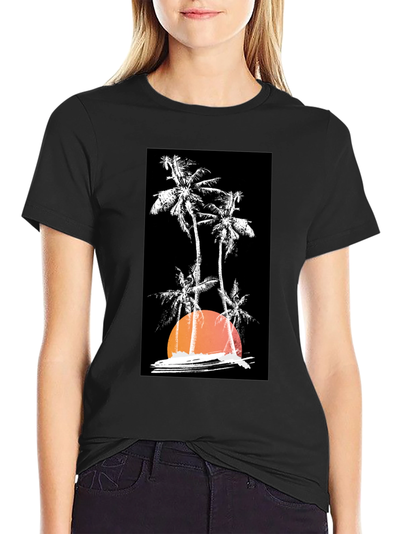 Sunset Palm Tree Graphic T-Shirt
