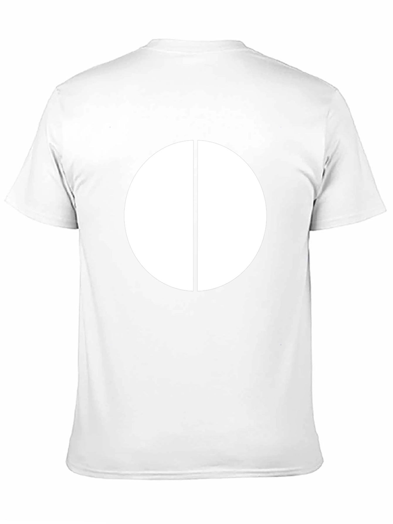 Minimalist White Circle Graphic Black T-Shirt