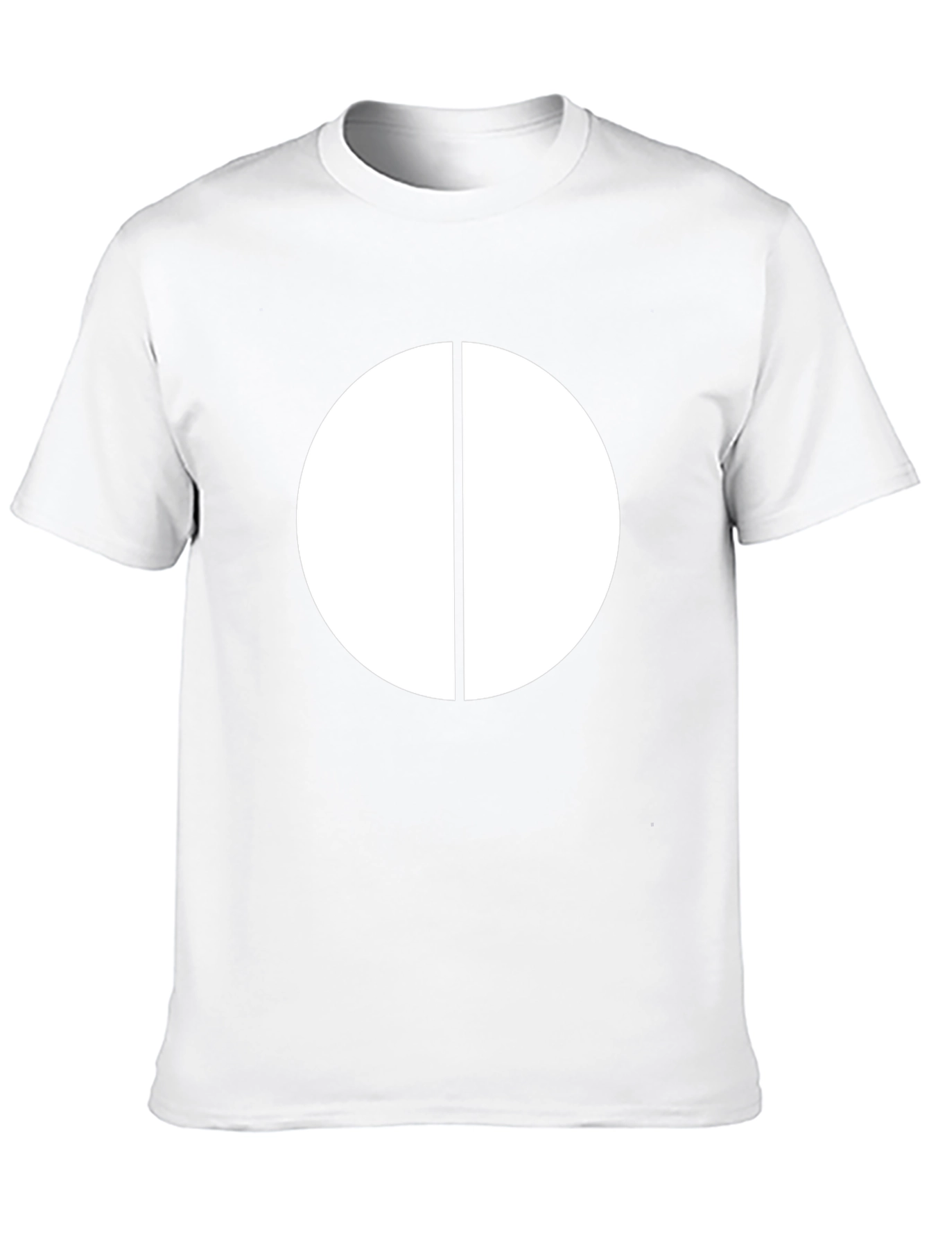 Minimalist White Circle Graphic Black T-Shirt