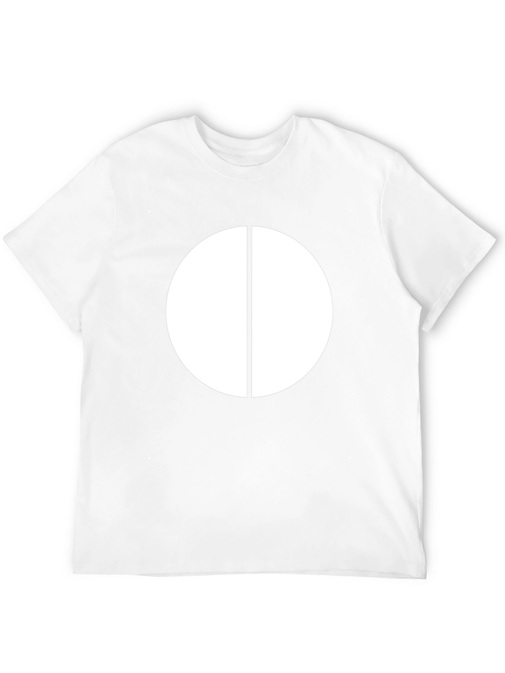 Minimalist White Circle Graphic Black T-Shirt
