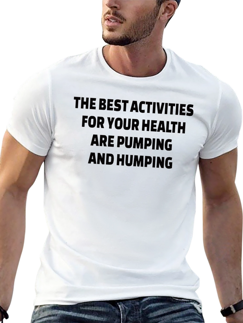 Humorous Pumping and Humping Health T-Shirt