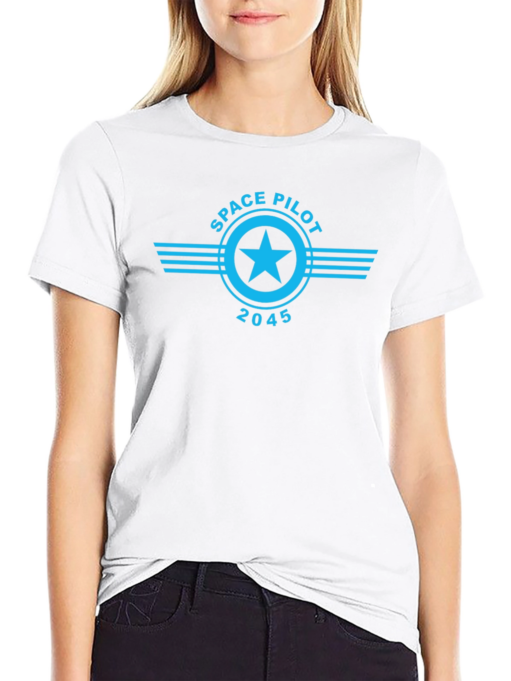 Space Pilot 2045 Black T-Shirt