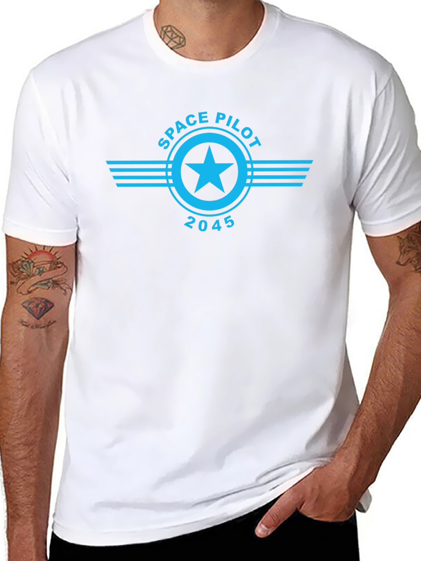 Space Pilot 2045 Black T-Shirt