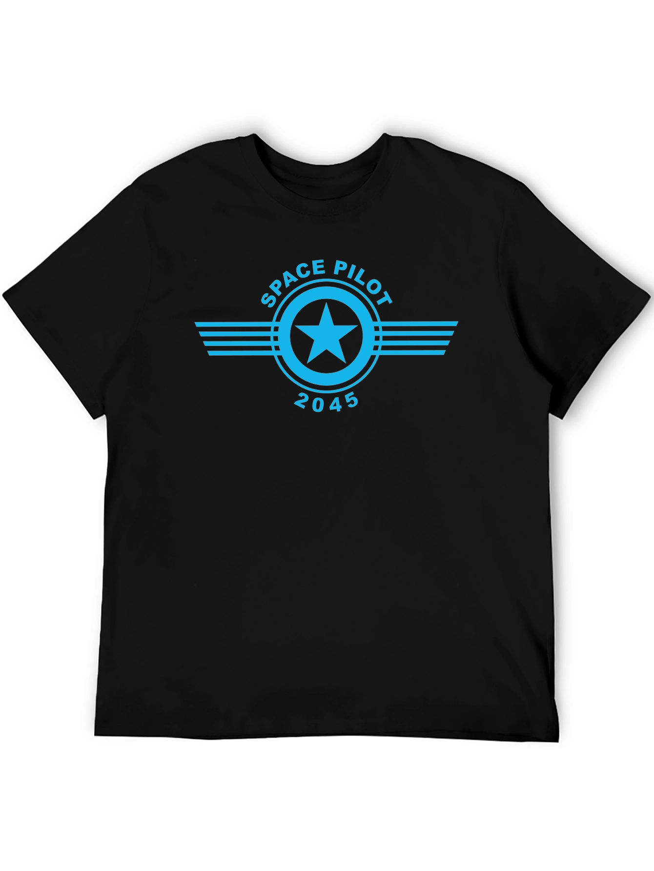 Space Pilot 2045 Black T-Shirt