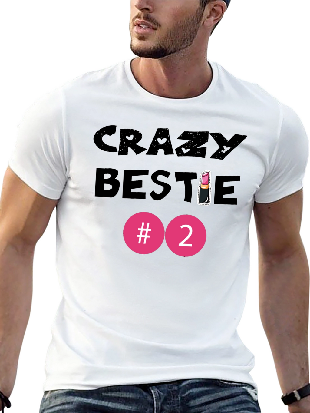 Crazy Bestie #2 Black Graphic T-Shirt