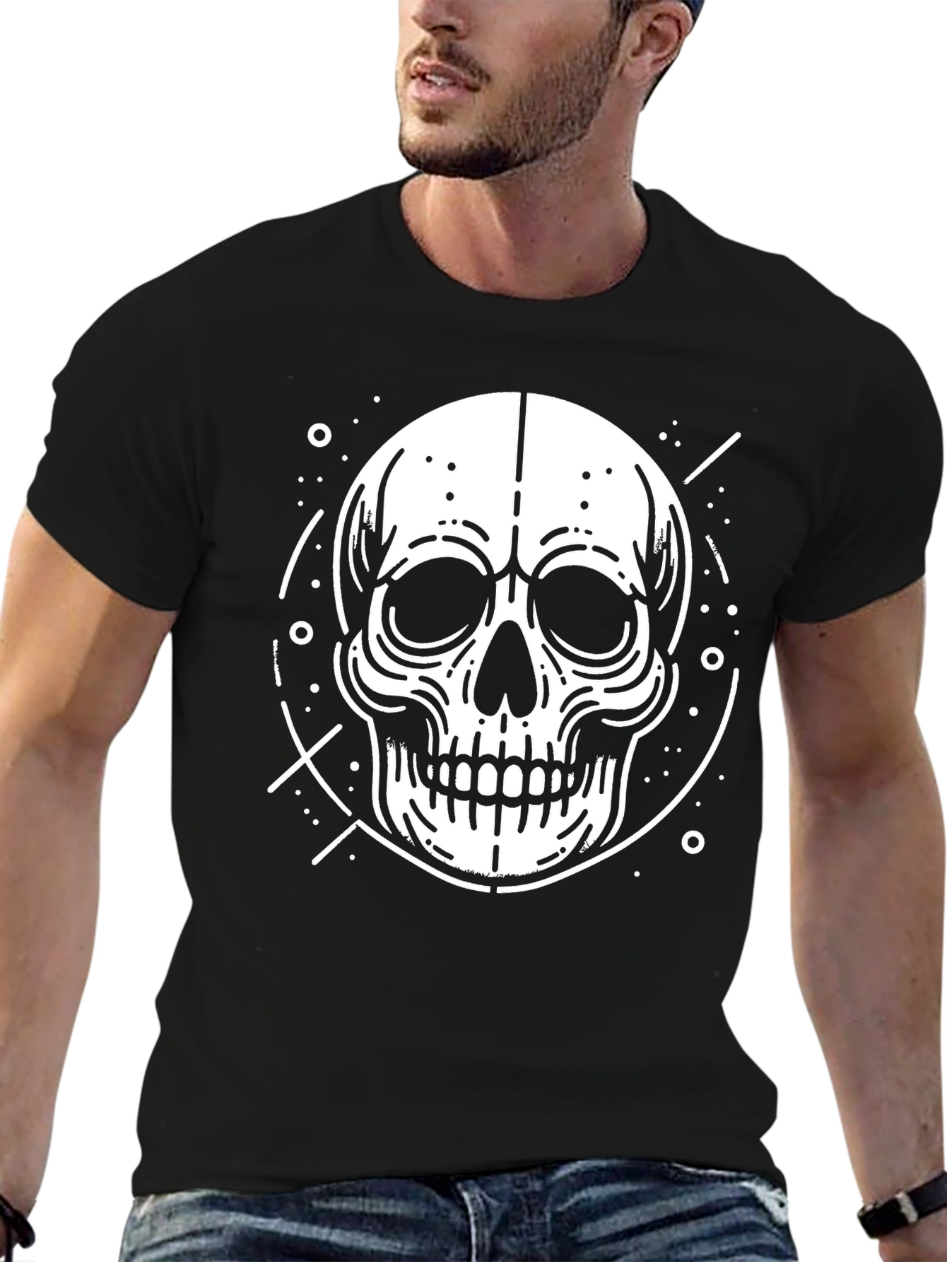 Skull Graphic Print T-Shirt - Modern Style