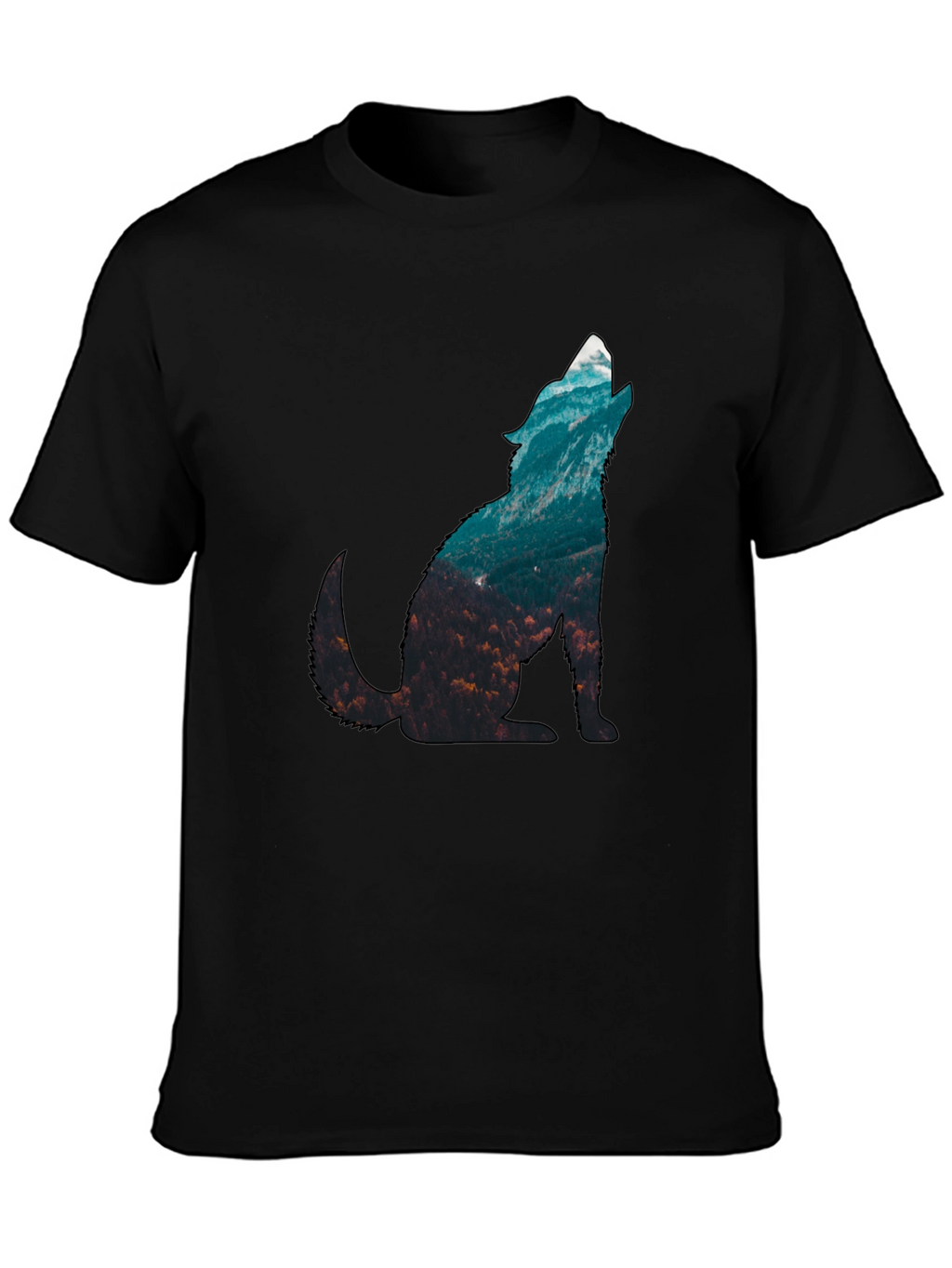 Wolf Nature Graphic Print Mens T-Shirt