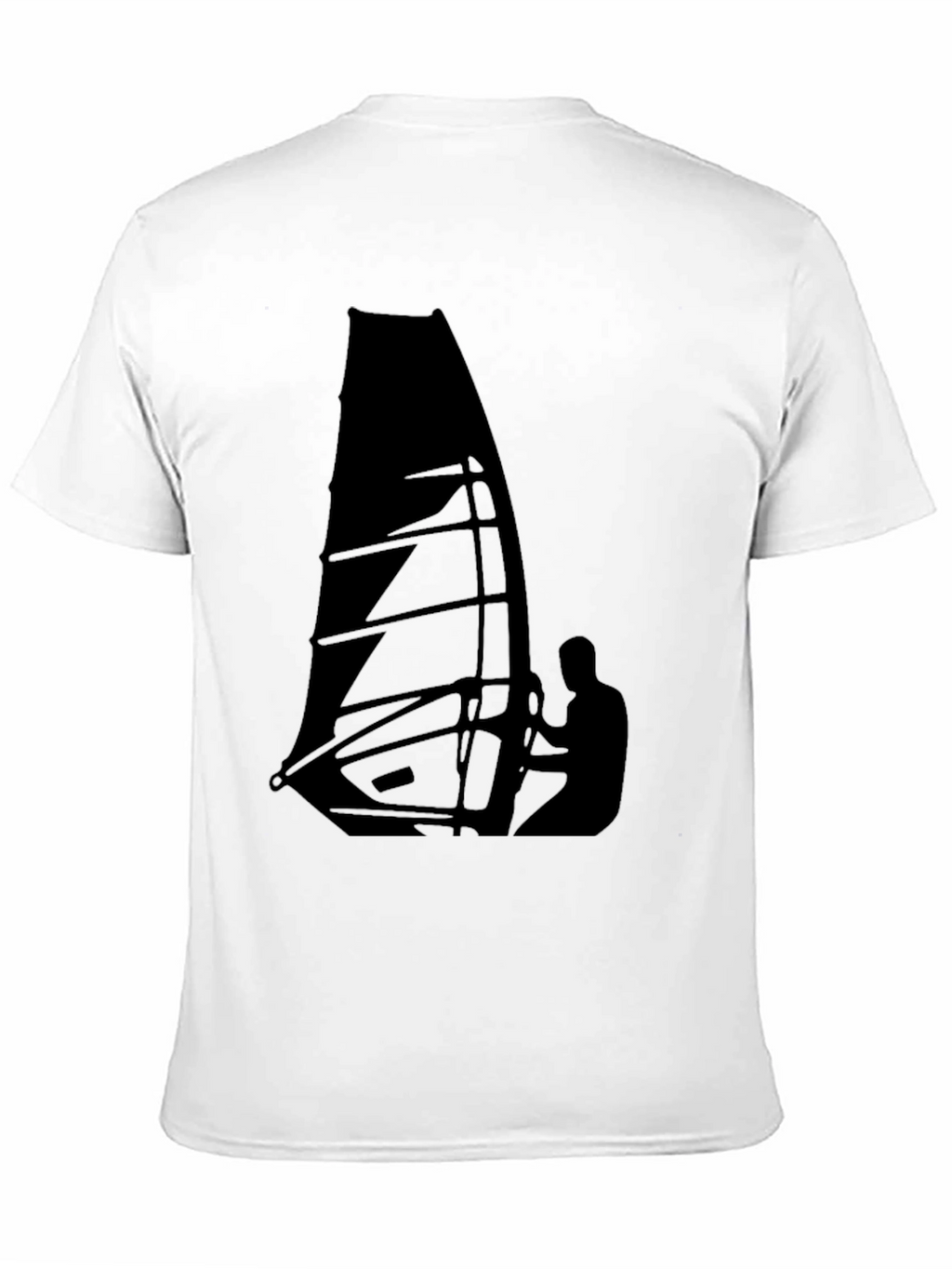 Windsurfing Graphic Tee - Black Cotton T-Shirt