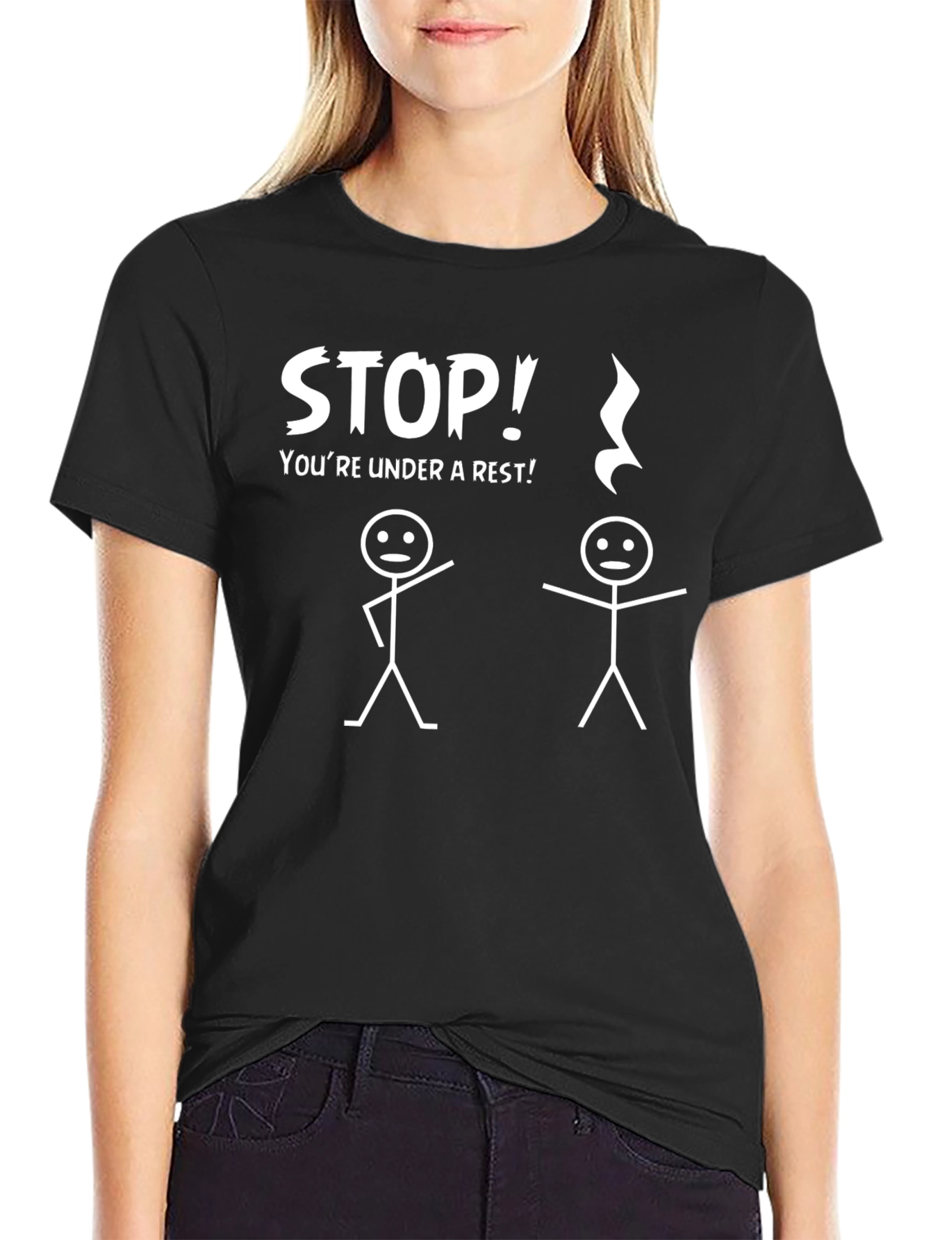 Funny Youre Under a Rest Black Graphic T-Shirt