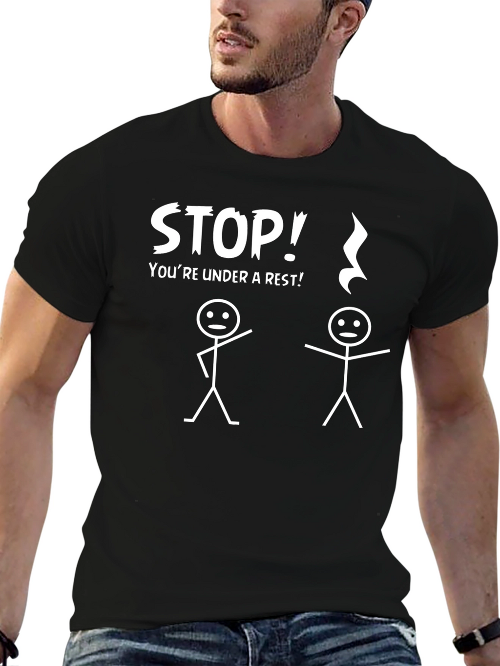 Funny Youre Under a Rest Black Graphic T-Shirt
