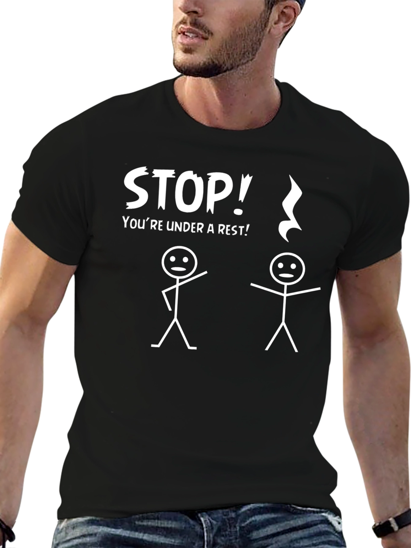 Funny Youre Under a Rest Black Graphic T-Shirt