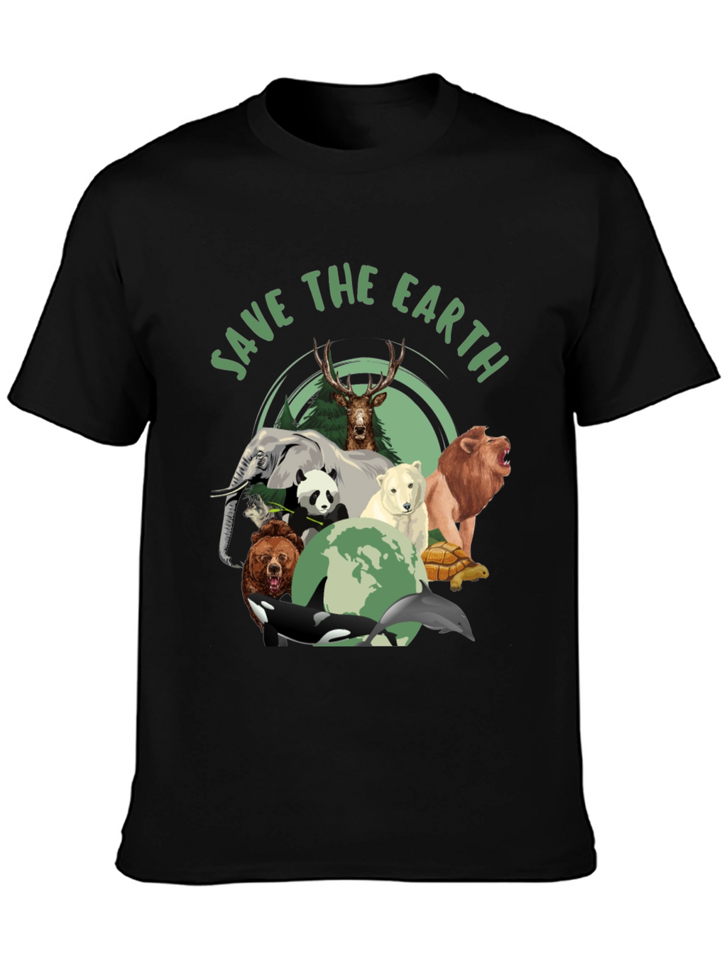 Save The Earth Animal Graphic T-Shirt