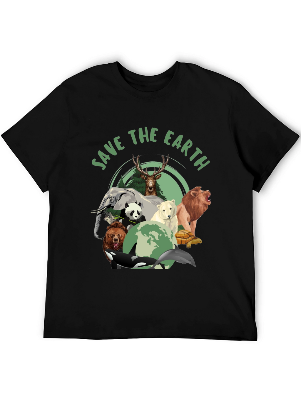 Save The Earth Animal Graphic T-Shirt