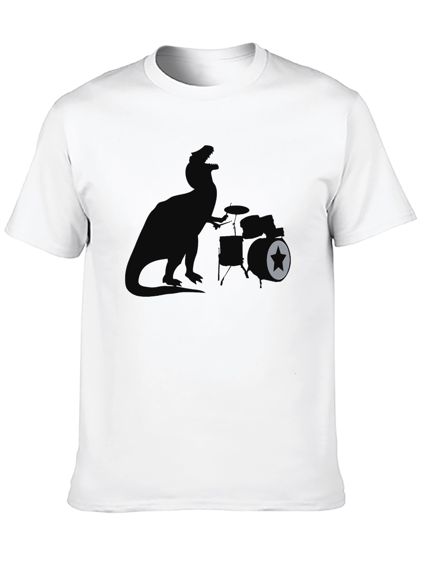 Dino Drummer Graphic Tee - Rock & Roar!