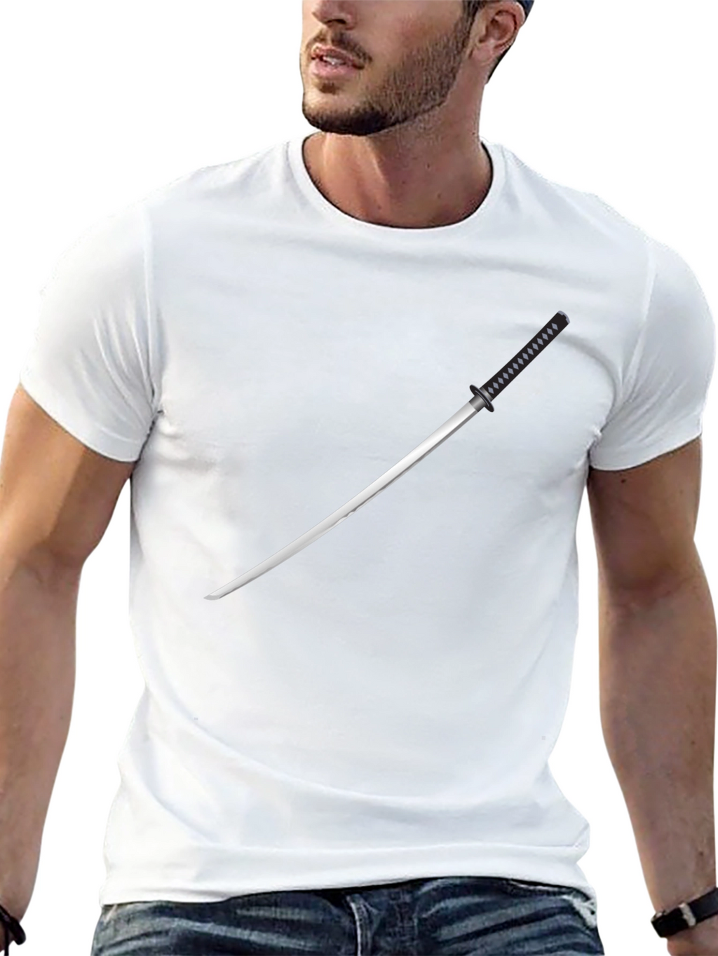 Samurai Sword Graphic Tee - Mens Black T-Shirt