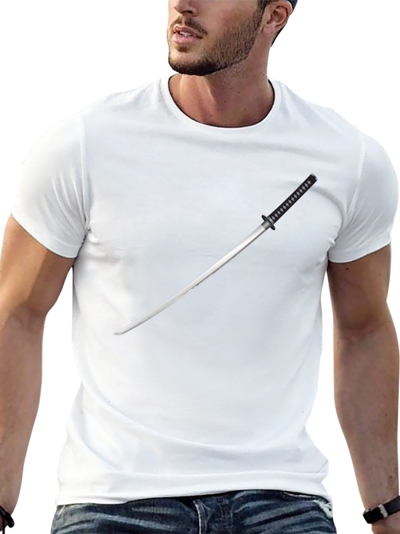 Samurai Sword Graphic Tee - Mens Black T-Shirt