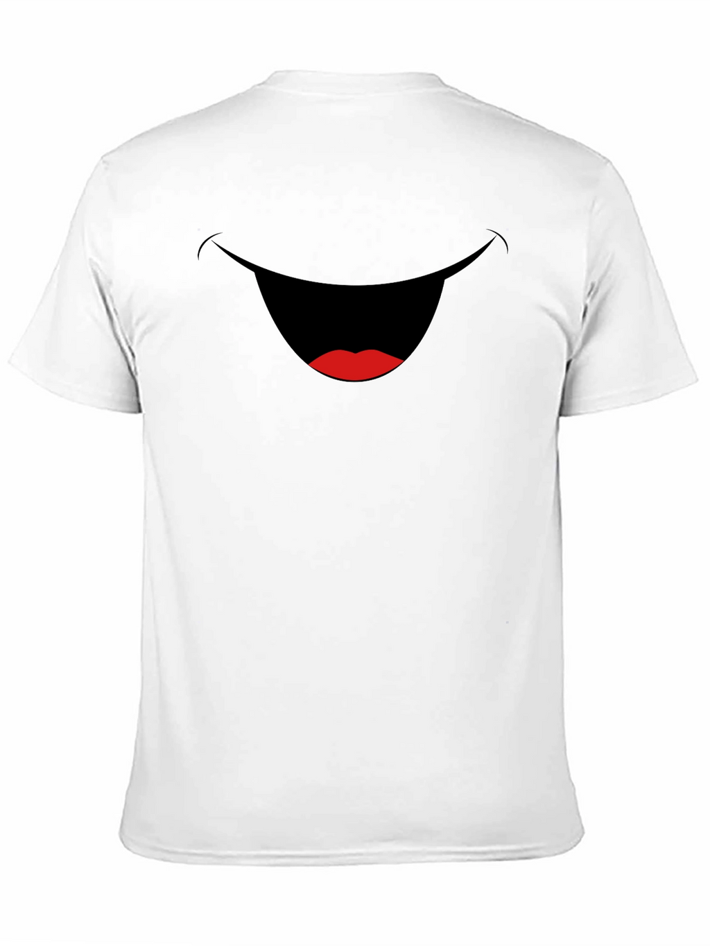 Funny Smiling Mouth Graphic Tee - Black Cotton T-Shirt