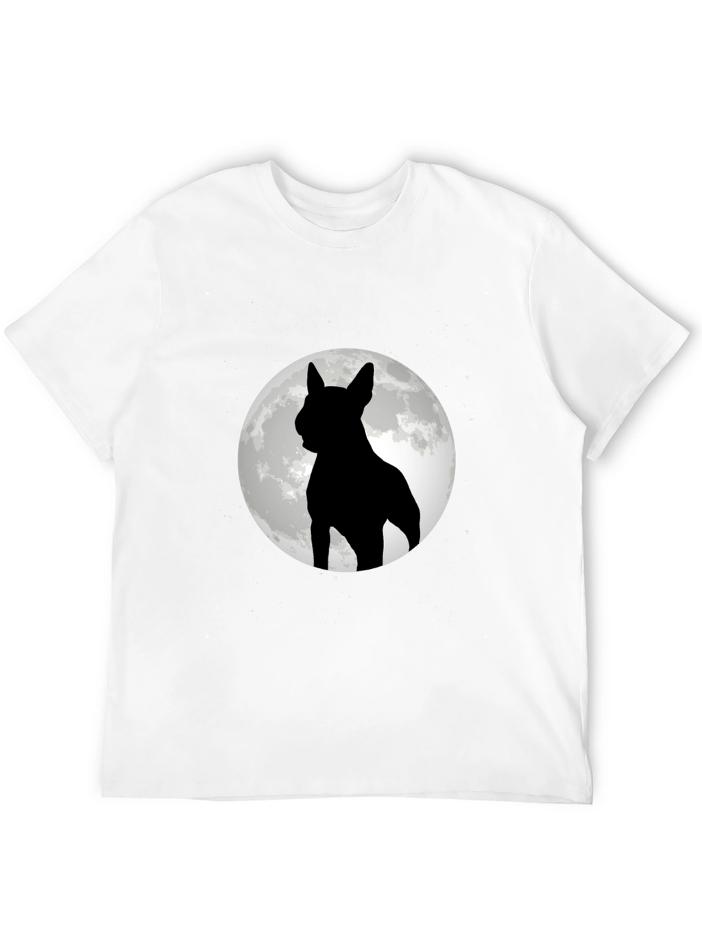 Dog Moon Silhouette Black Graphic Tee