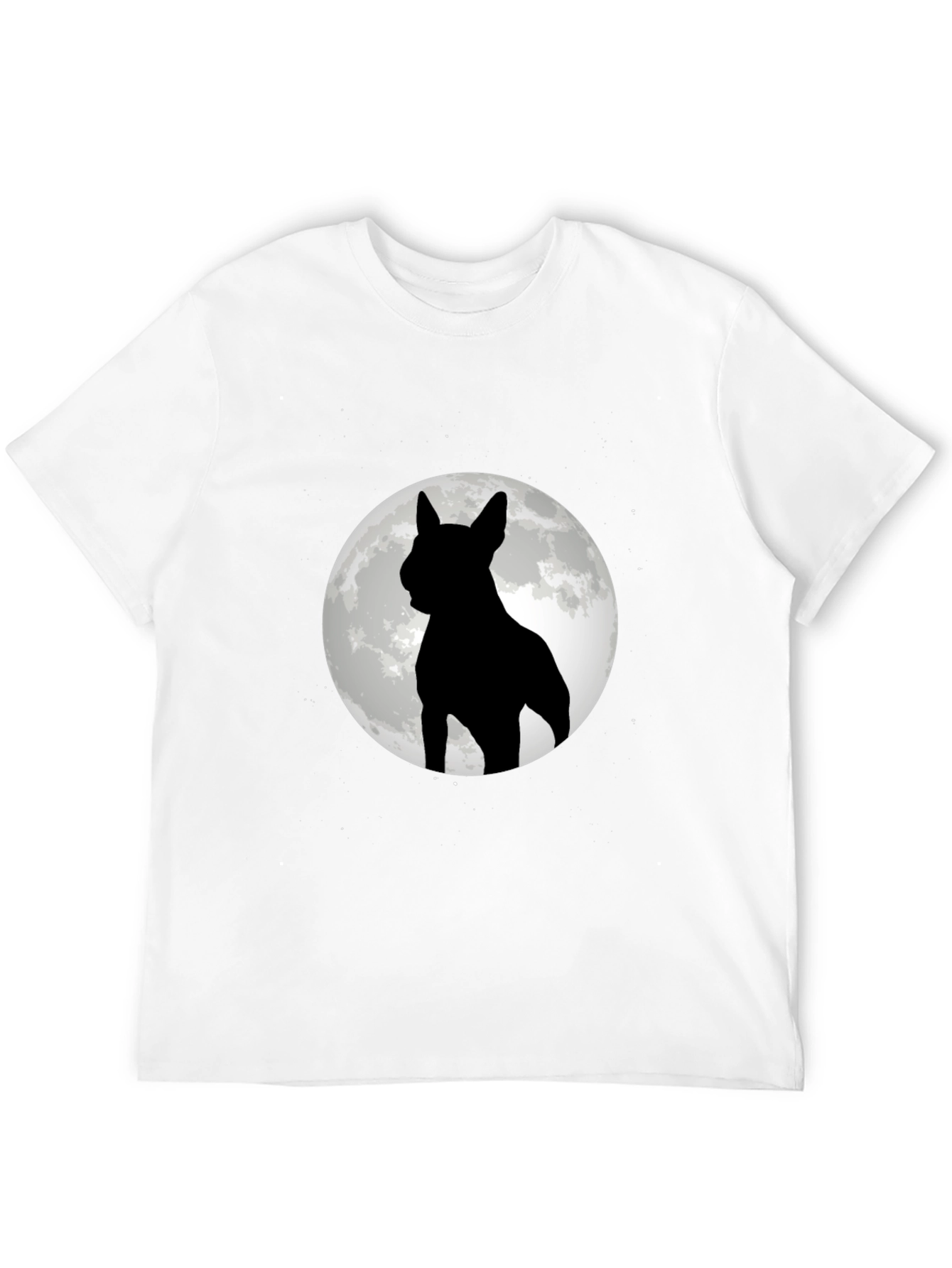 Dog Moon Silhouette Black Graphic Tee