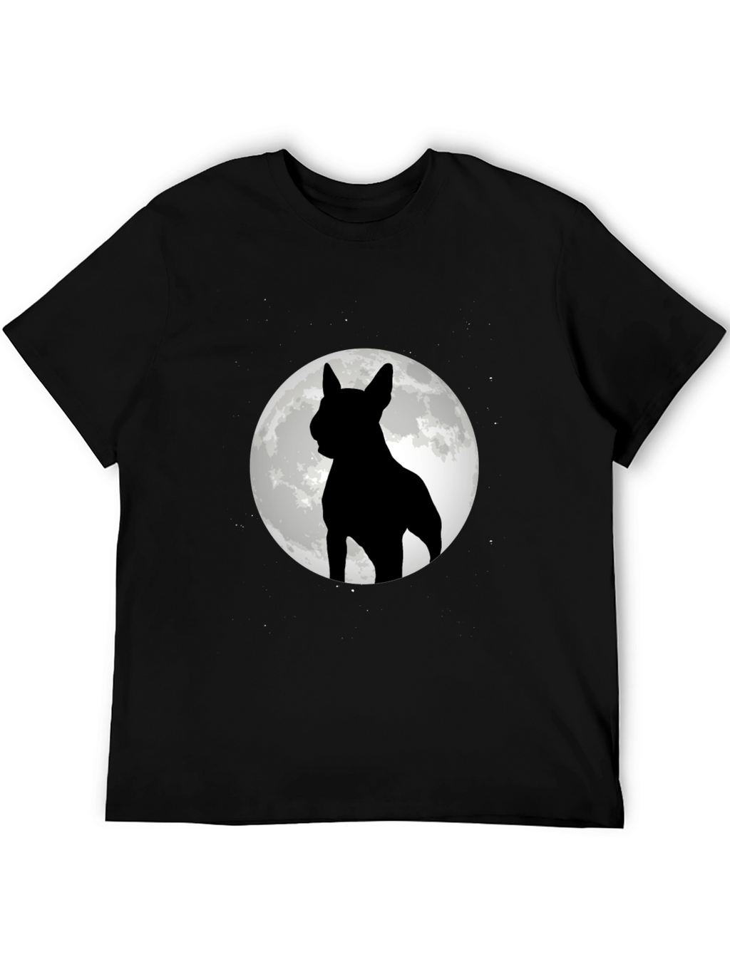 Dog Moon Silhouette Black Graphic Tee
