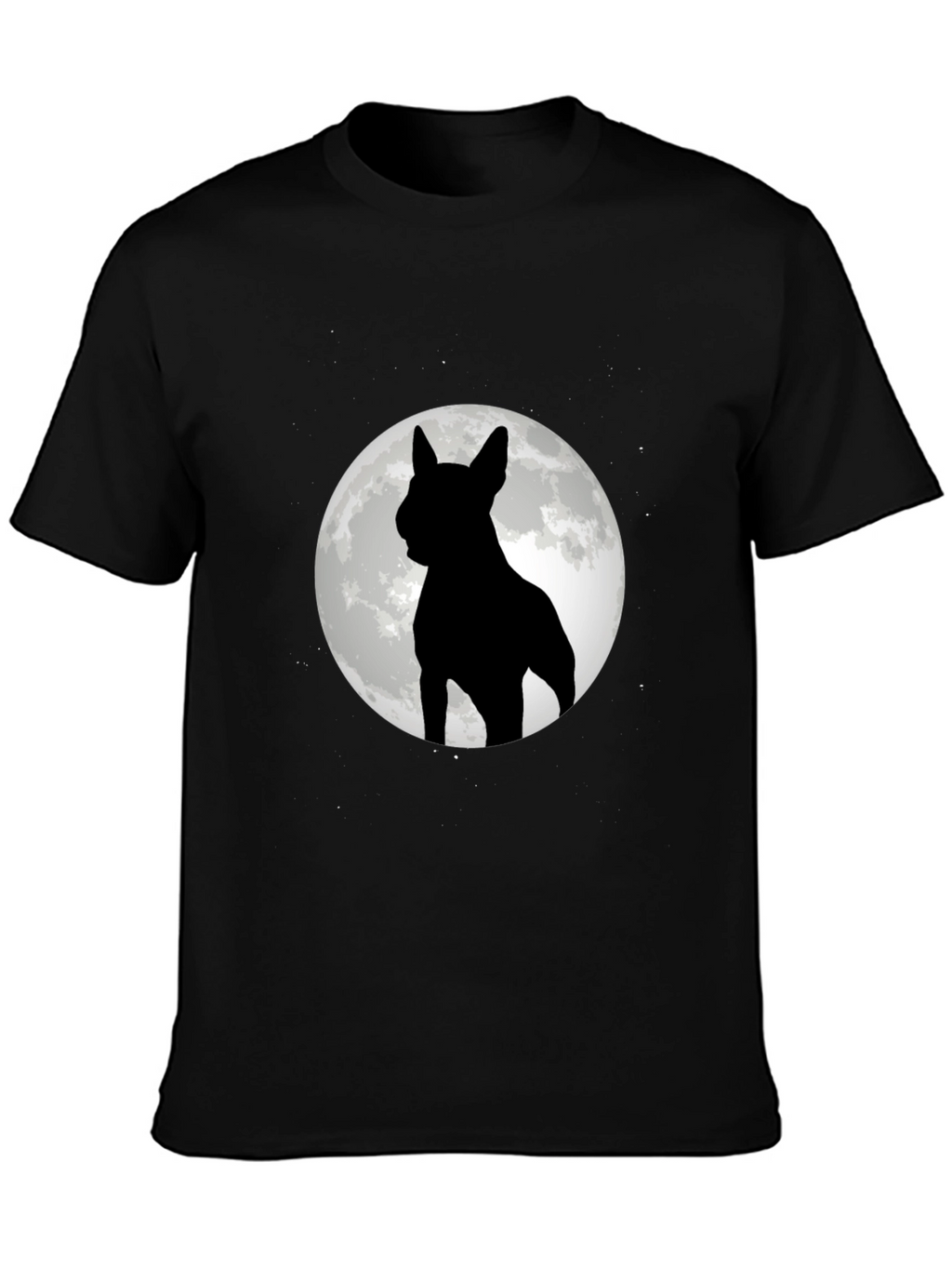Dog Moon Silhouette Black Graphic Tee
