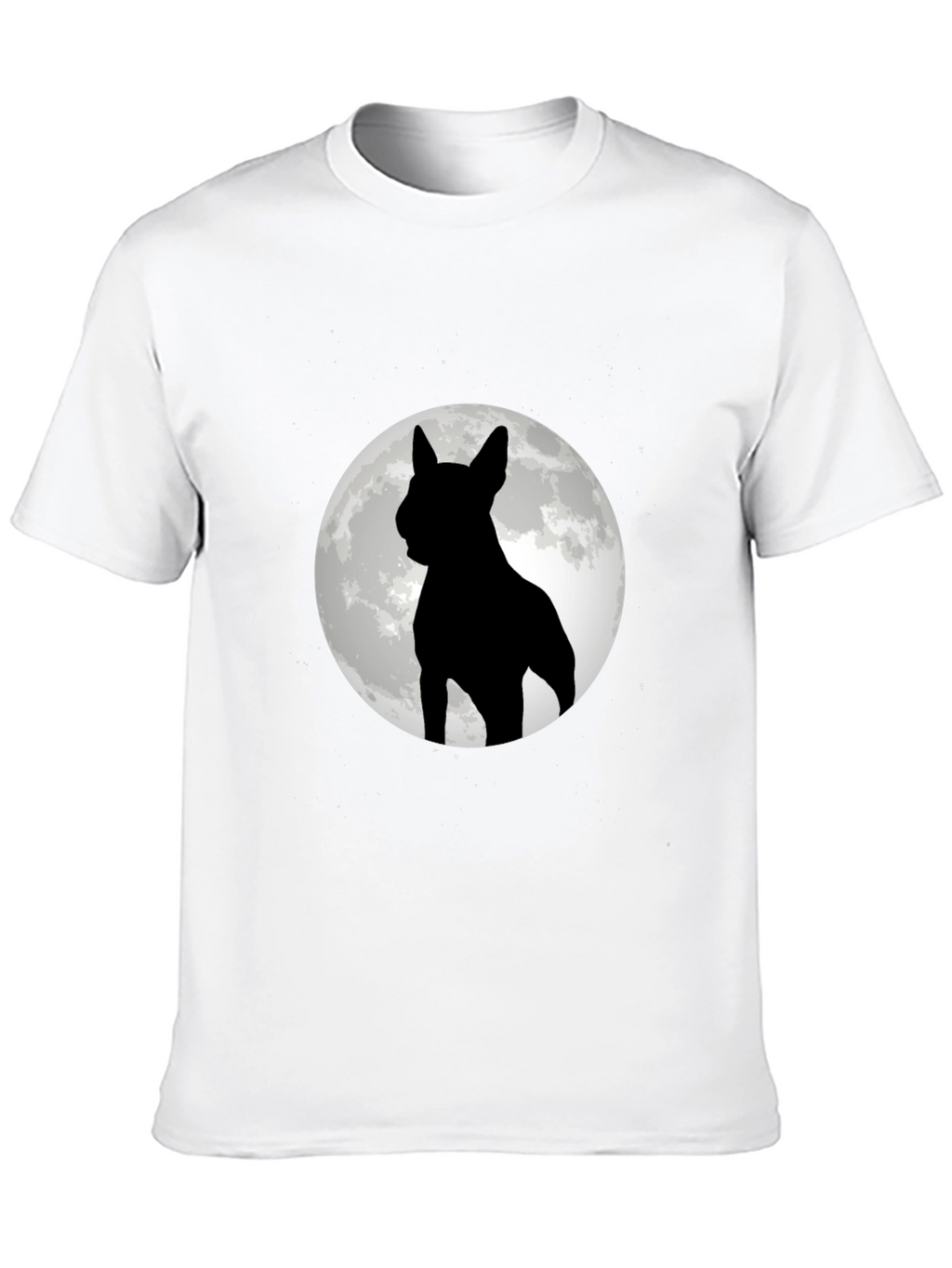 Dog Moon Silhouette Black Graphic Tee