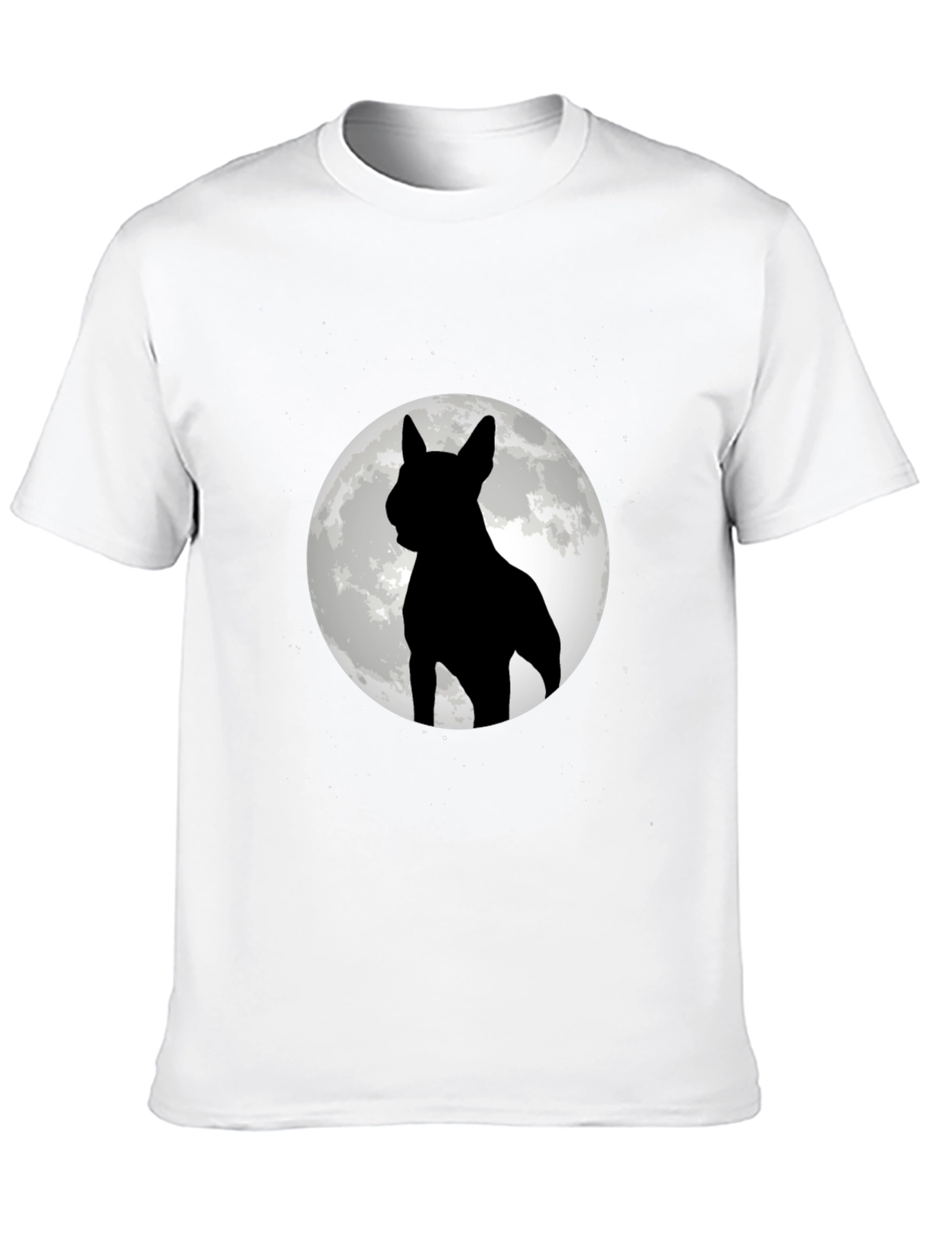 Dog Moon Silhouette Black Graphic Tee