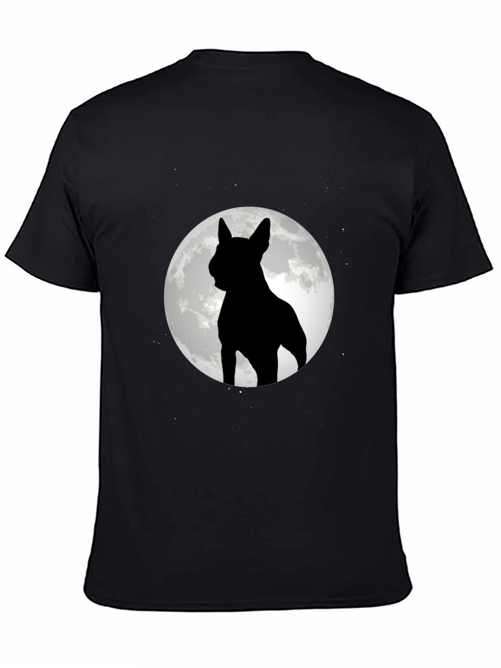 Dog Moon Silhouette Black Graphic Tee