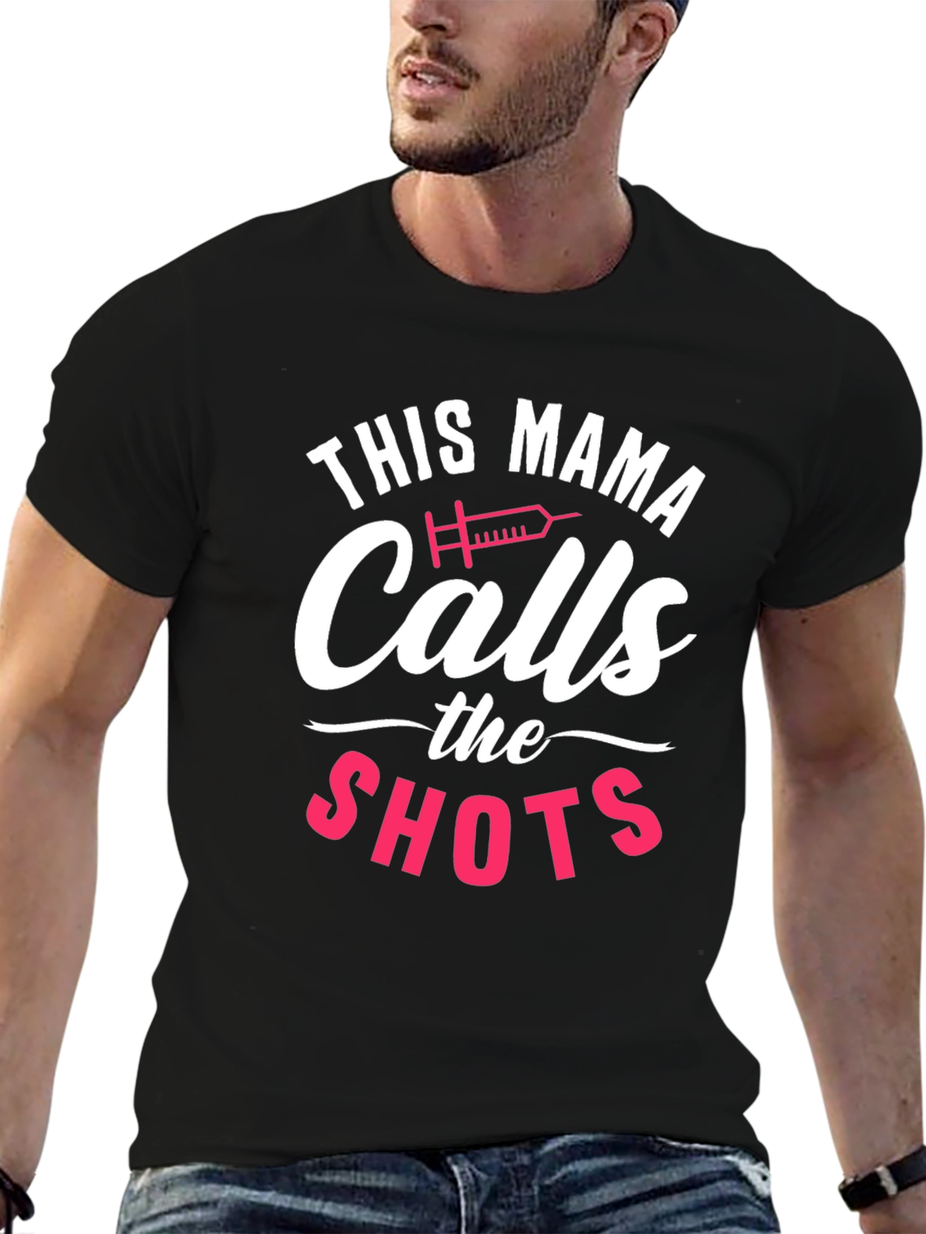 This Mama Calls The Shots Black T-Shirt