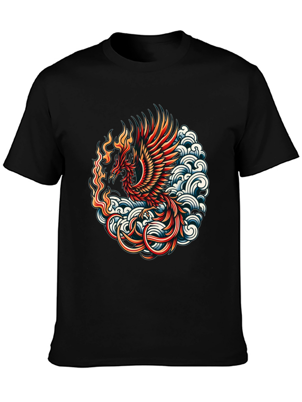 Phoenix Graphic T-Shirt - Black Cotton Blend