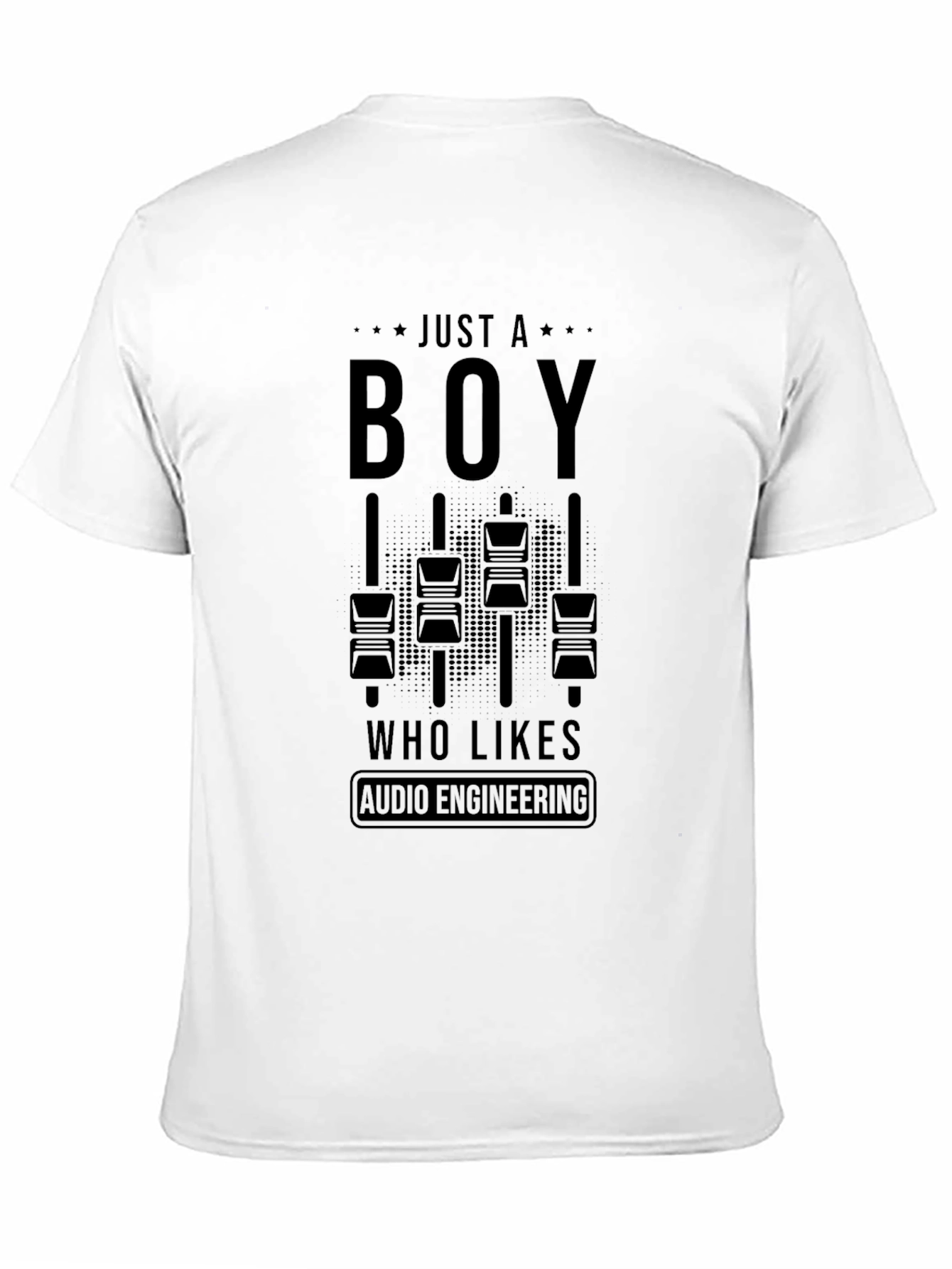 Just A Boy Who Likes Audio Engineering Black T-Shirt