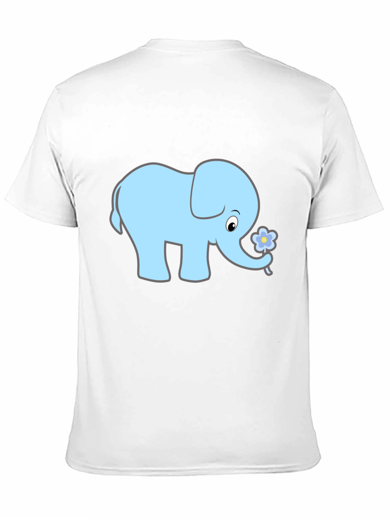 Cute Elephant Graphic Tee - Black