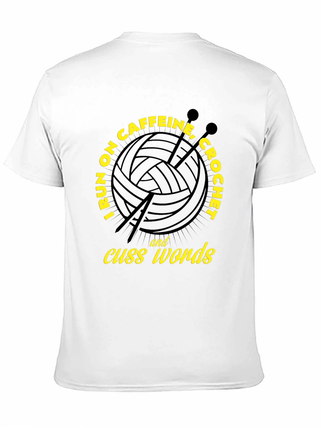 Caffeine Crochet Cuss Words Black T-Shirt
