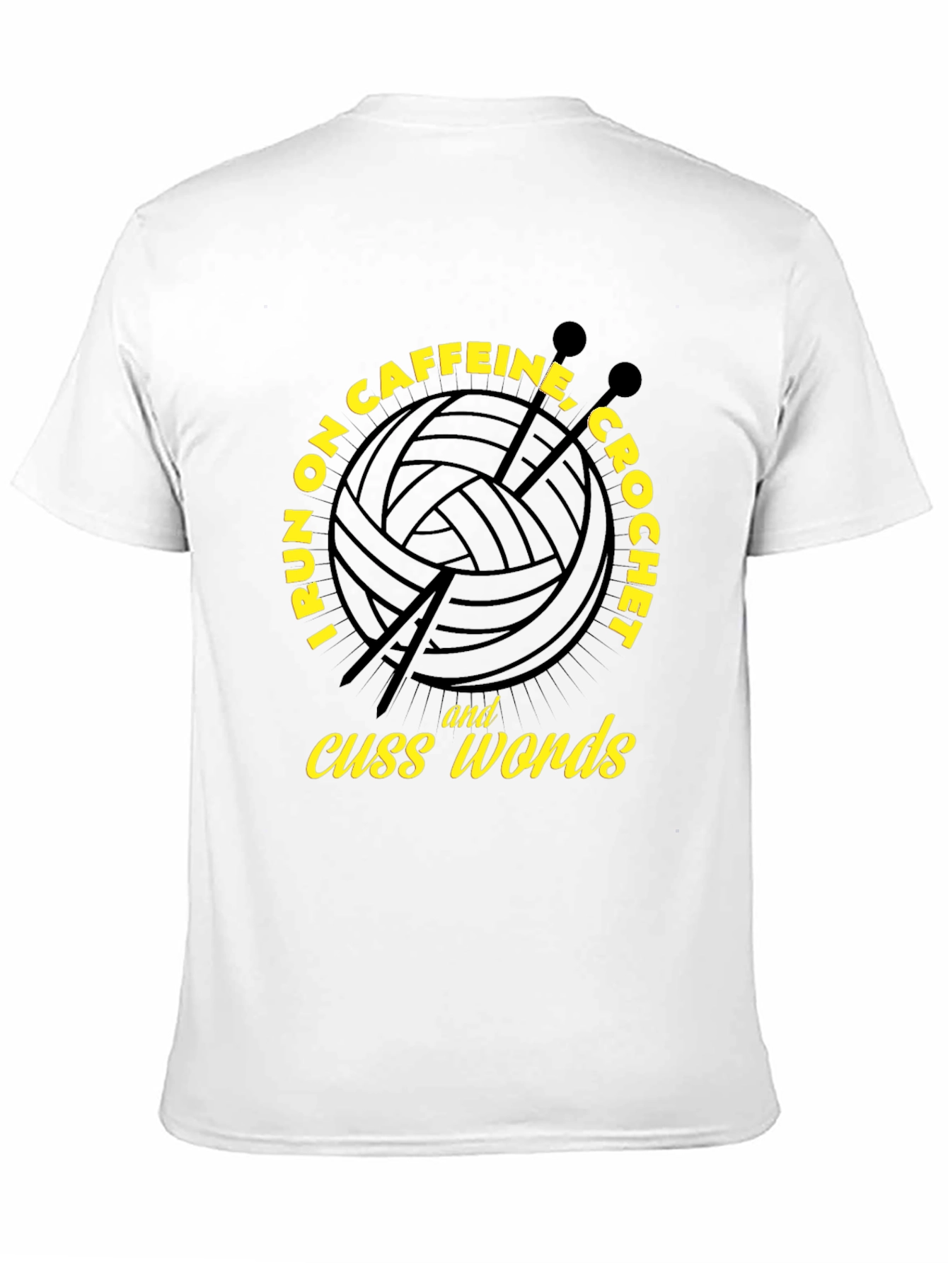 Caffeine Crochet Cuss Words Black T-Shirt