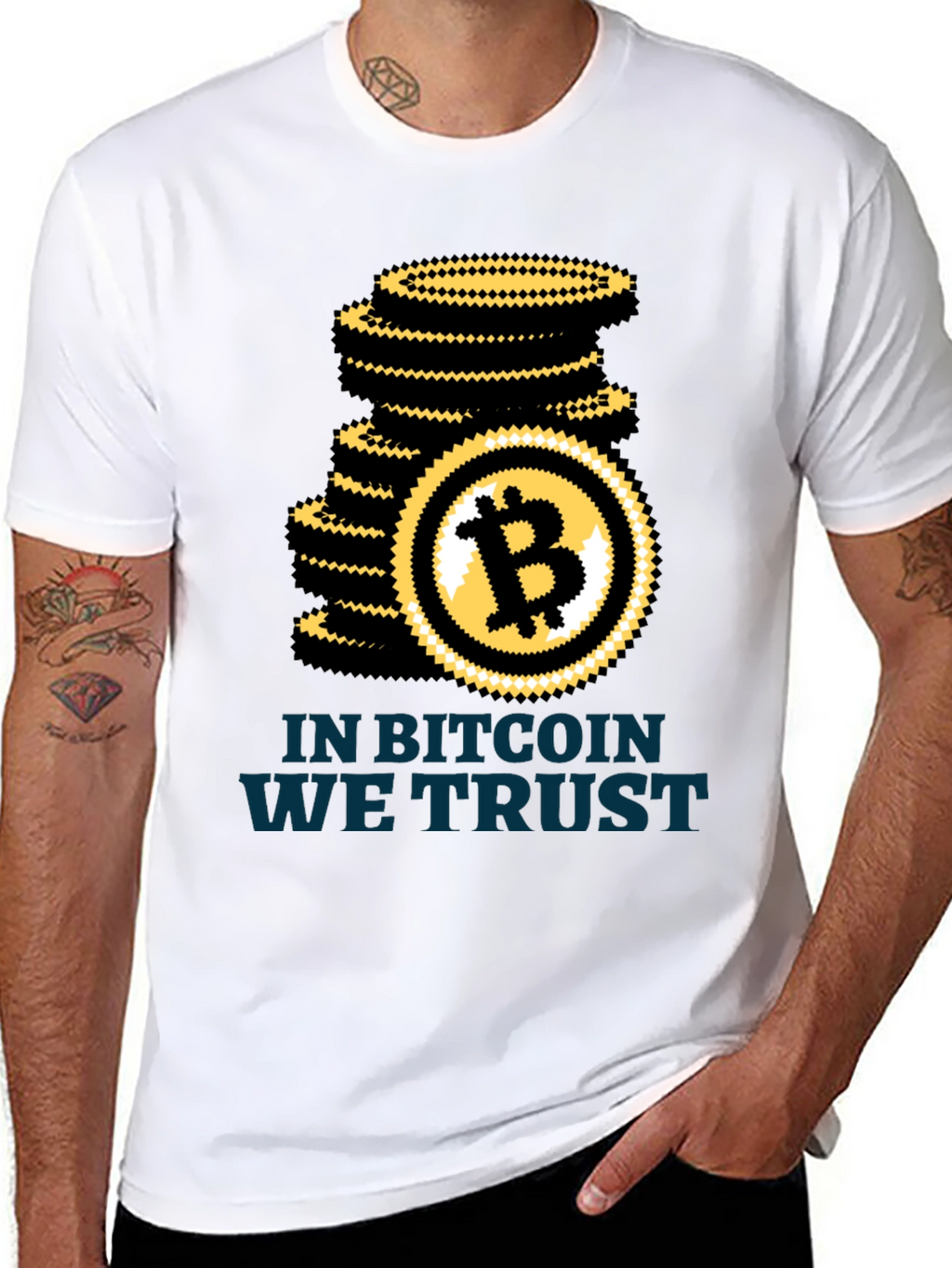 Bitcoin We Trust Black T-Shirt Crypto HODL