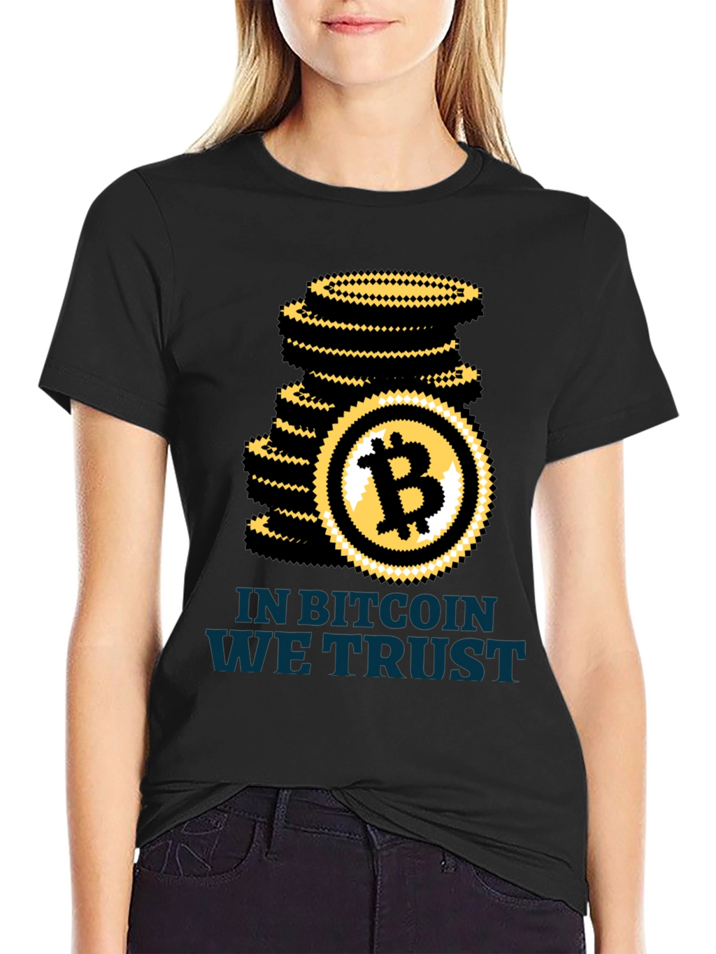 Bitcoin We Trust Black T-Shirt Crypto HODL