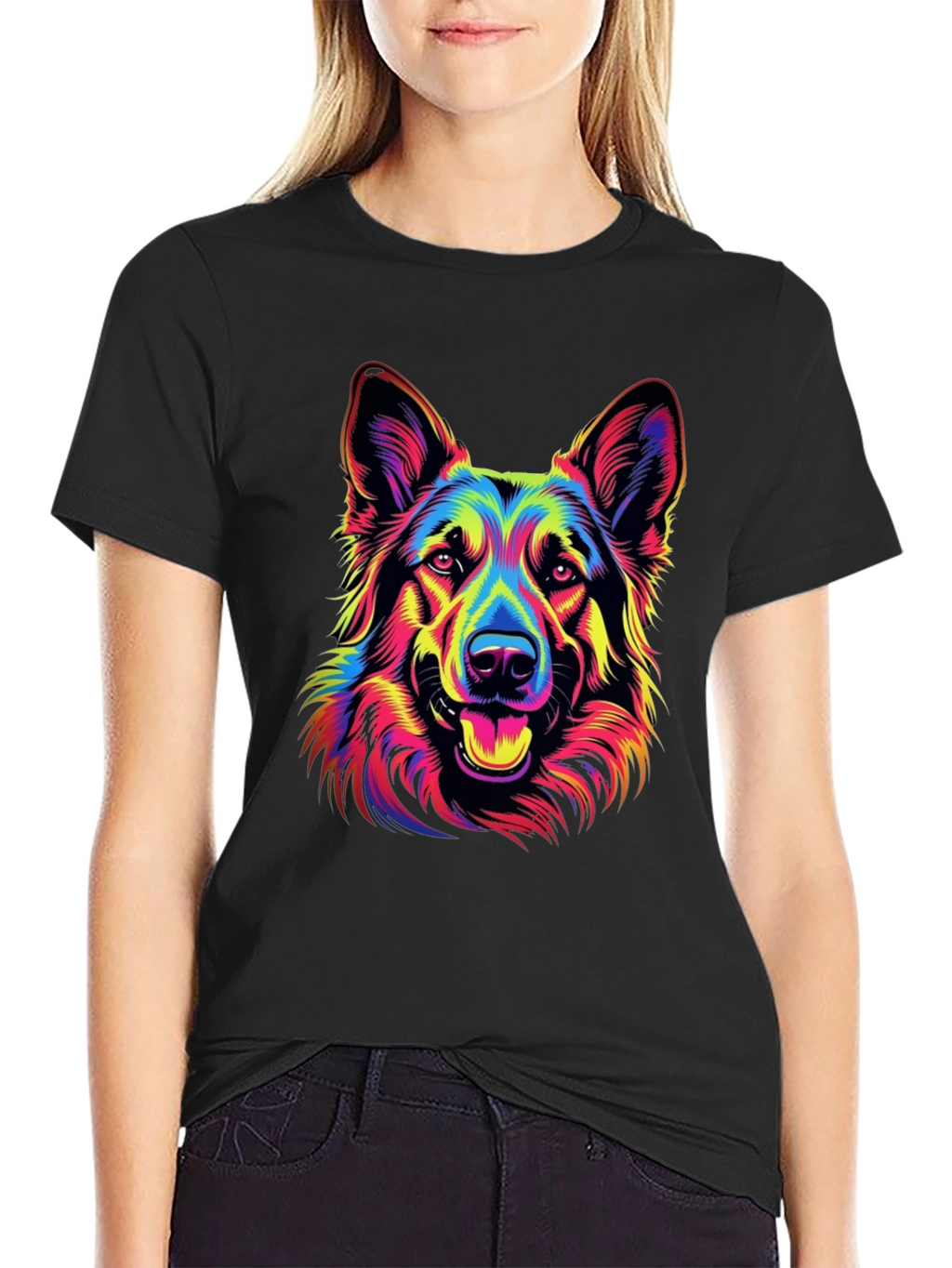 Neon German Shepherd Graphic Tee