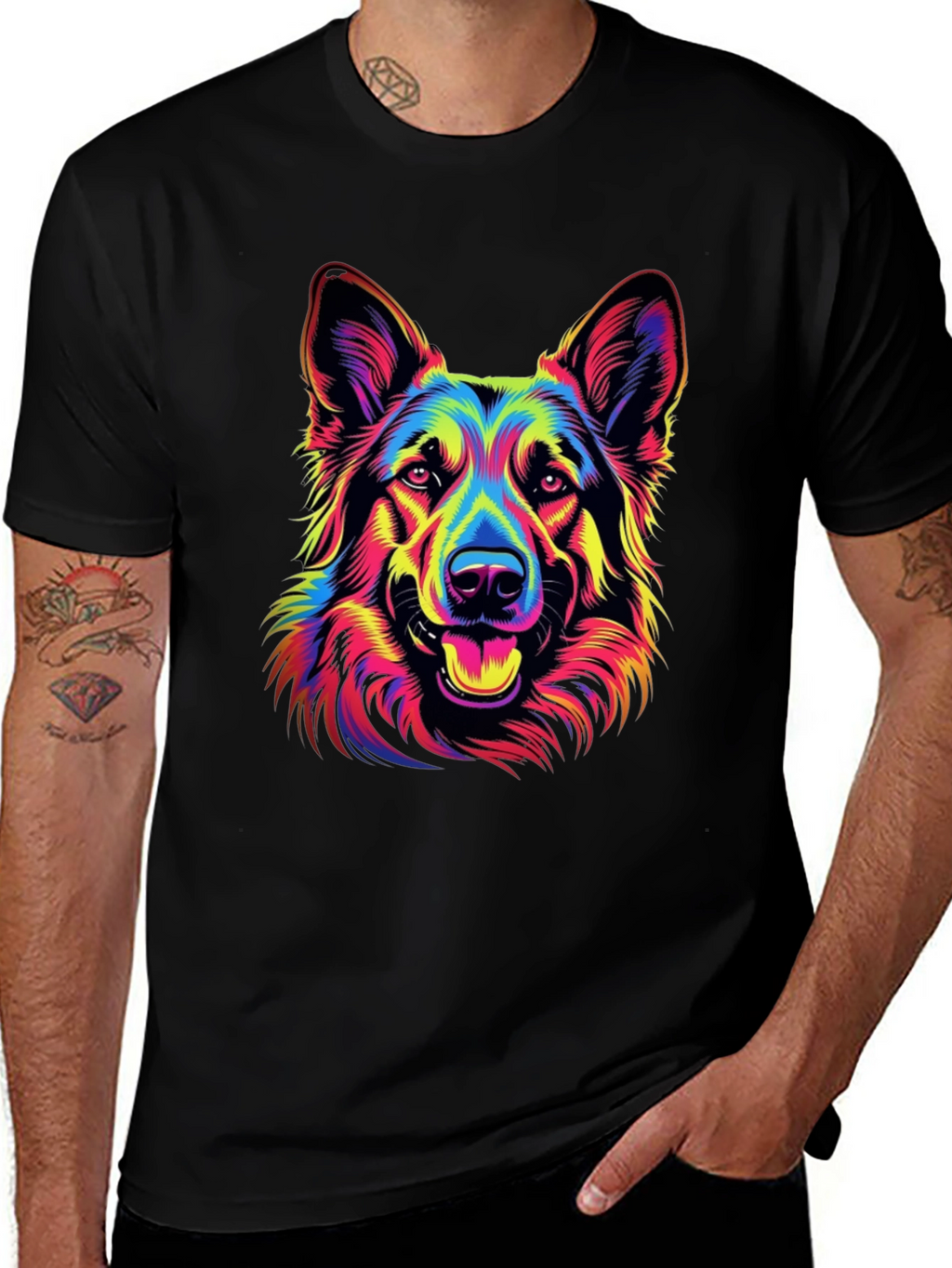 Neon German Shepherd Graphic Tee