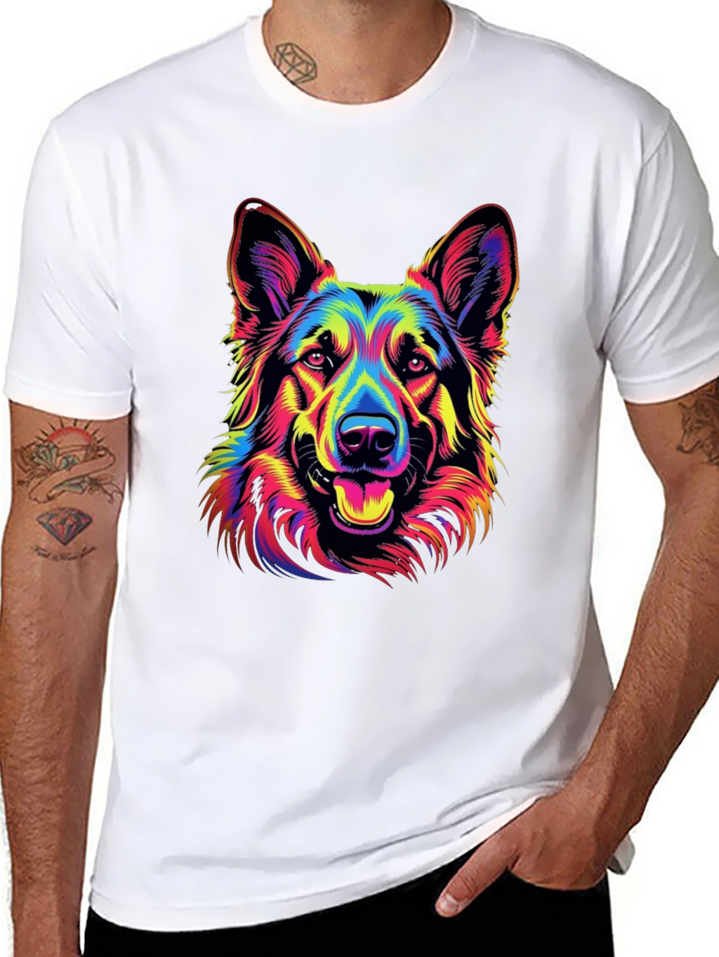 Neon German Shepherd Graphic Tee