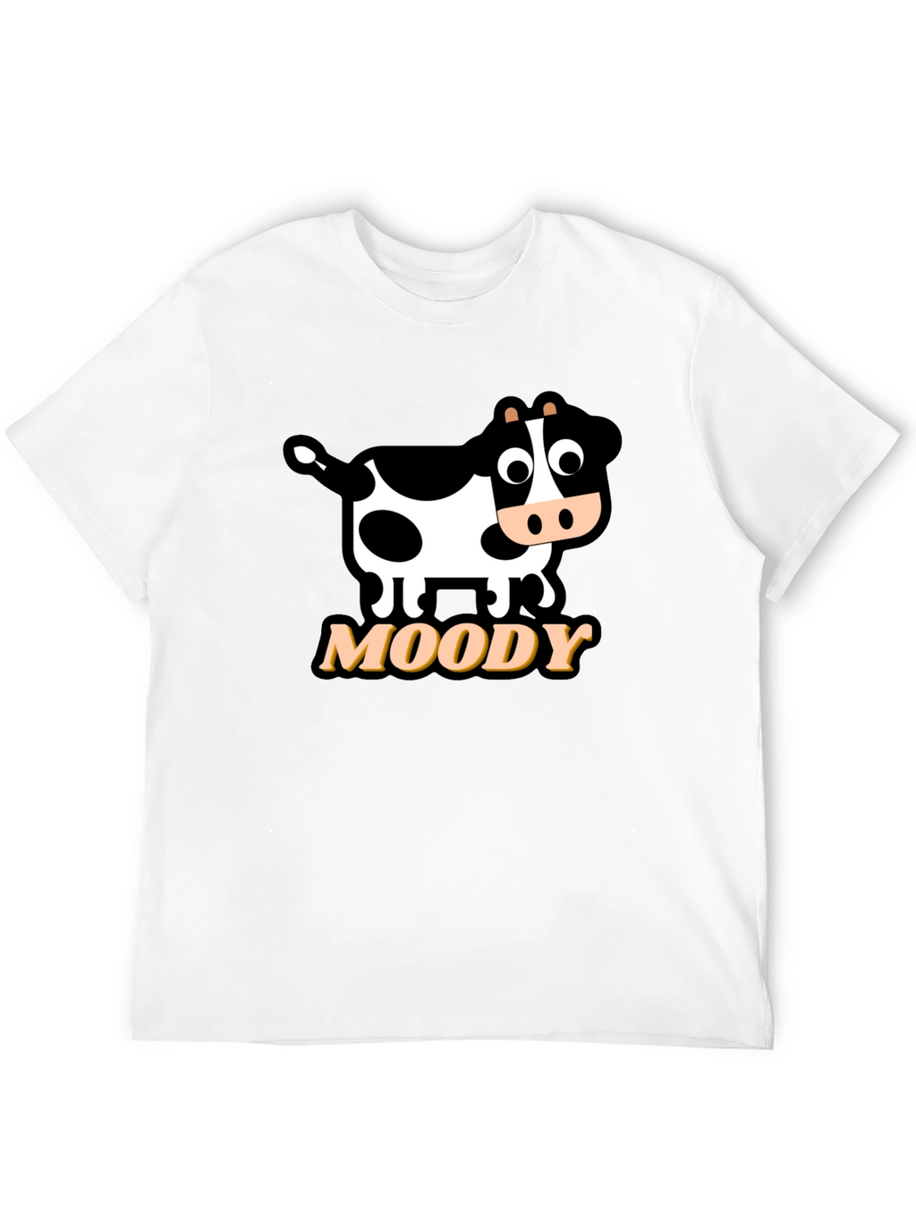 Moody Cow Graphic Tee - Black Cotton T-Shirt