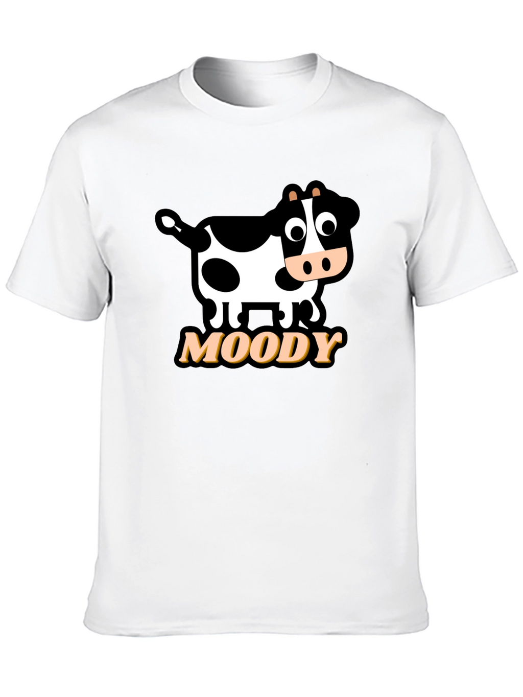 Moody Cow Graphic Tee - Black Cotton T-Shirt