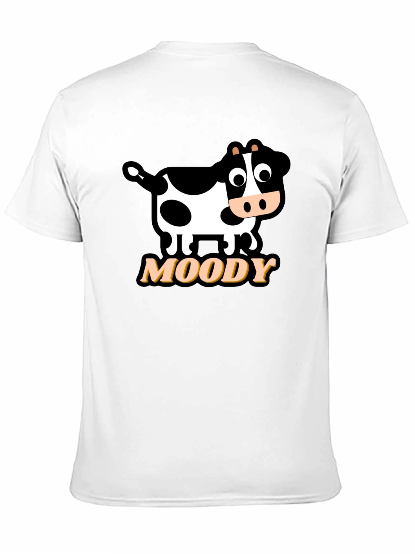 Moody Cow Graphic Tee - Black Cotton T-Shirt