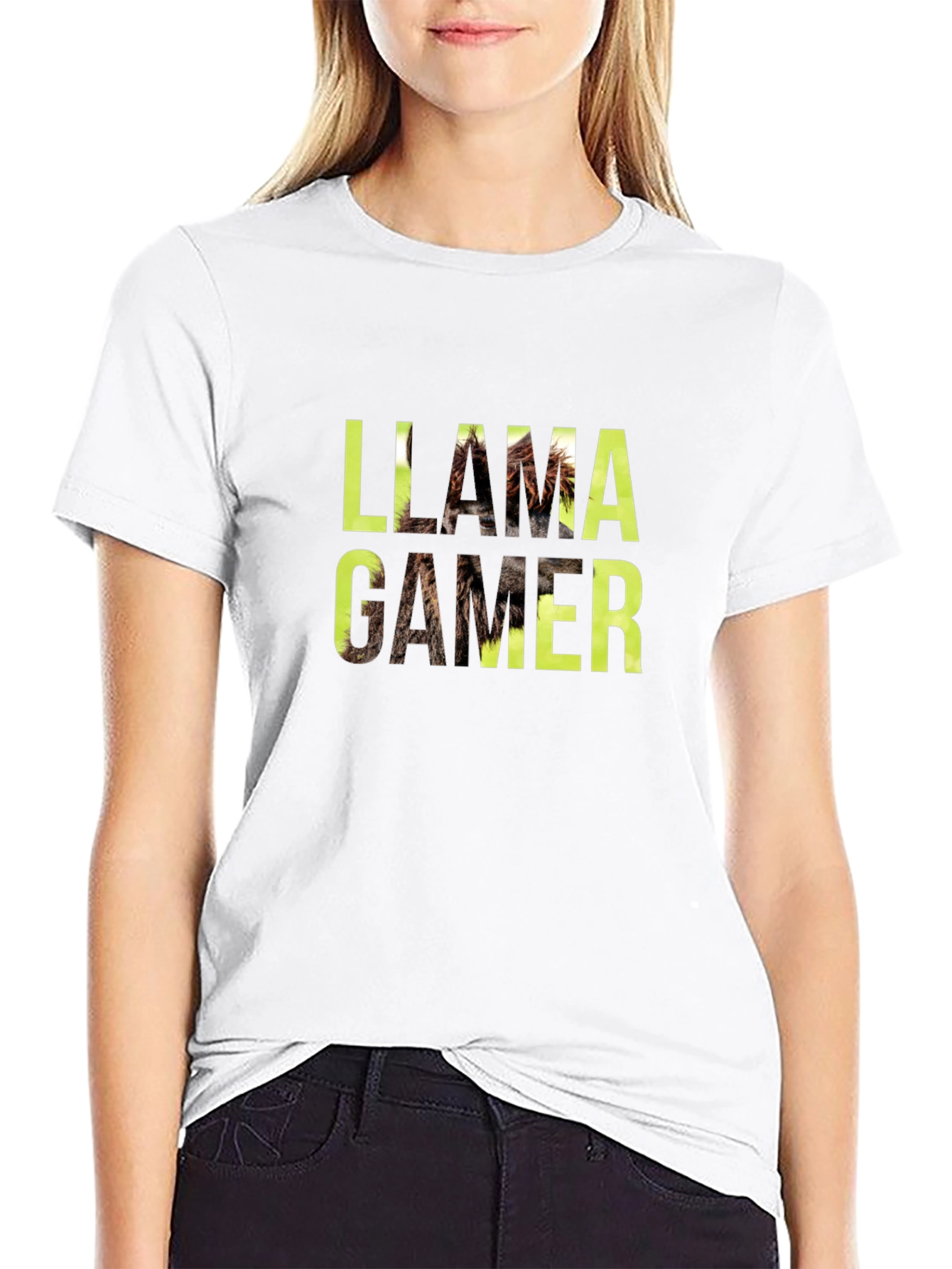 Llama Gamer Black Graphic Tee - Novelty Fun T-Shirt