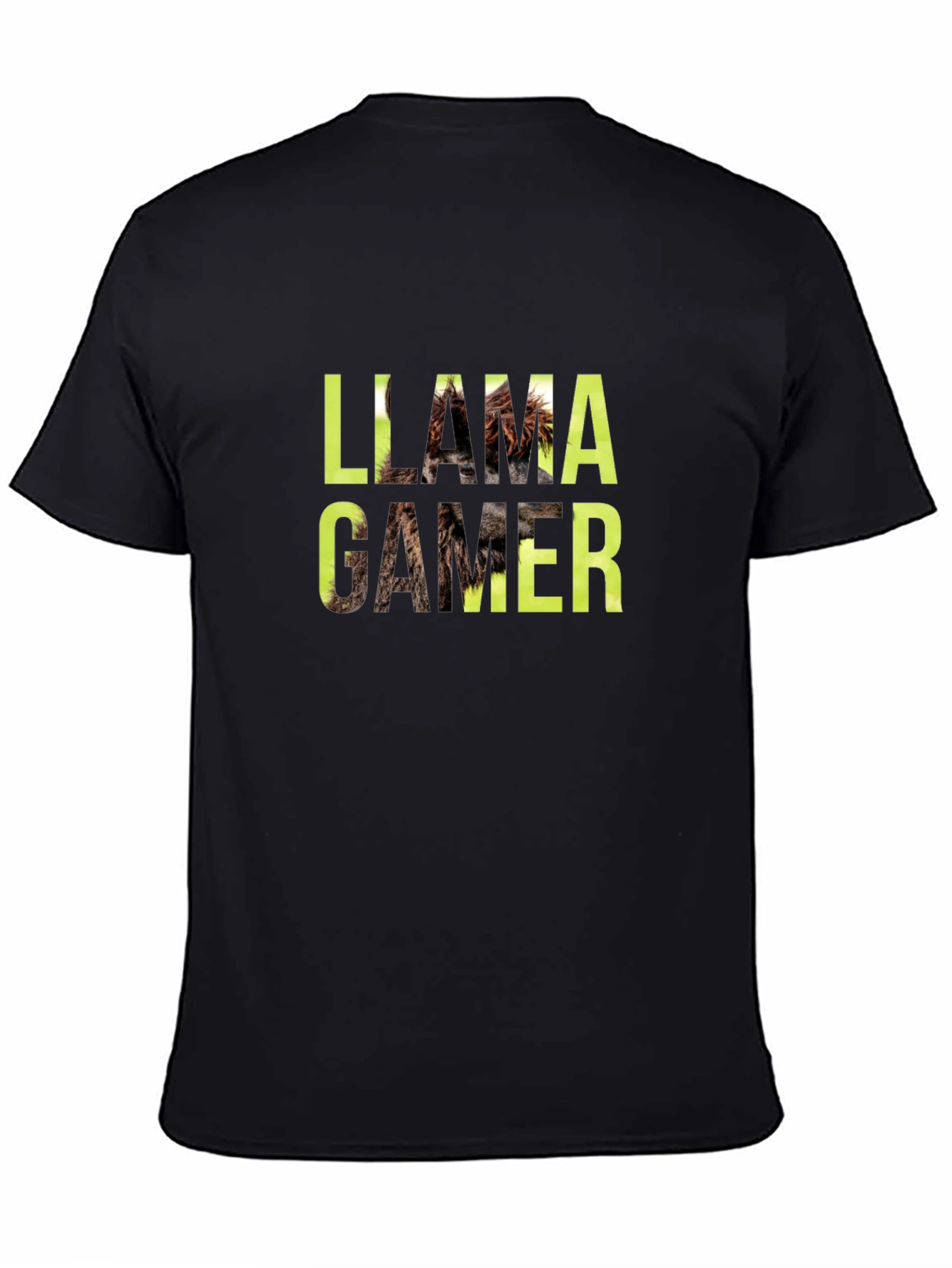 Llama Gamer Black Graphic Tee - Novelty Fun T-Shirt