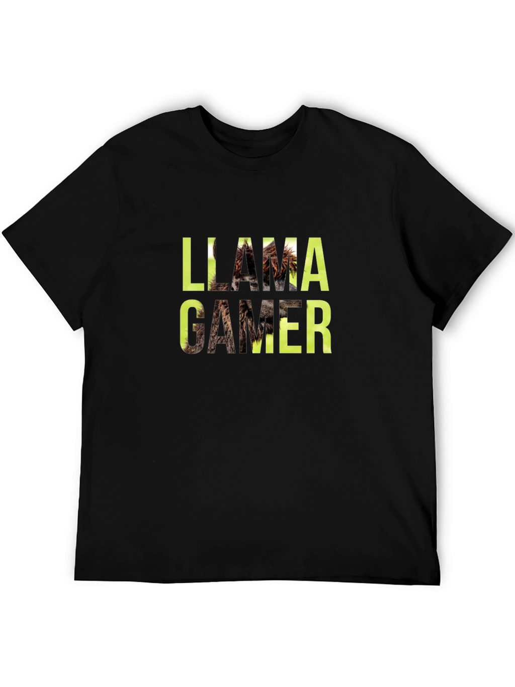 Llama Gamer Black Graphic Tee - Novelty Fun T-Shirt