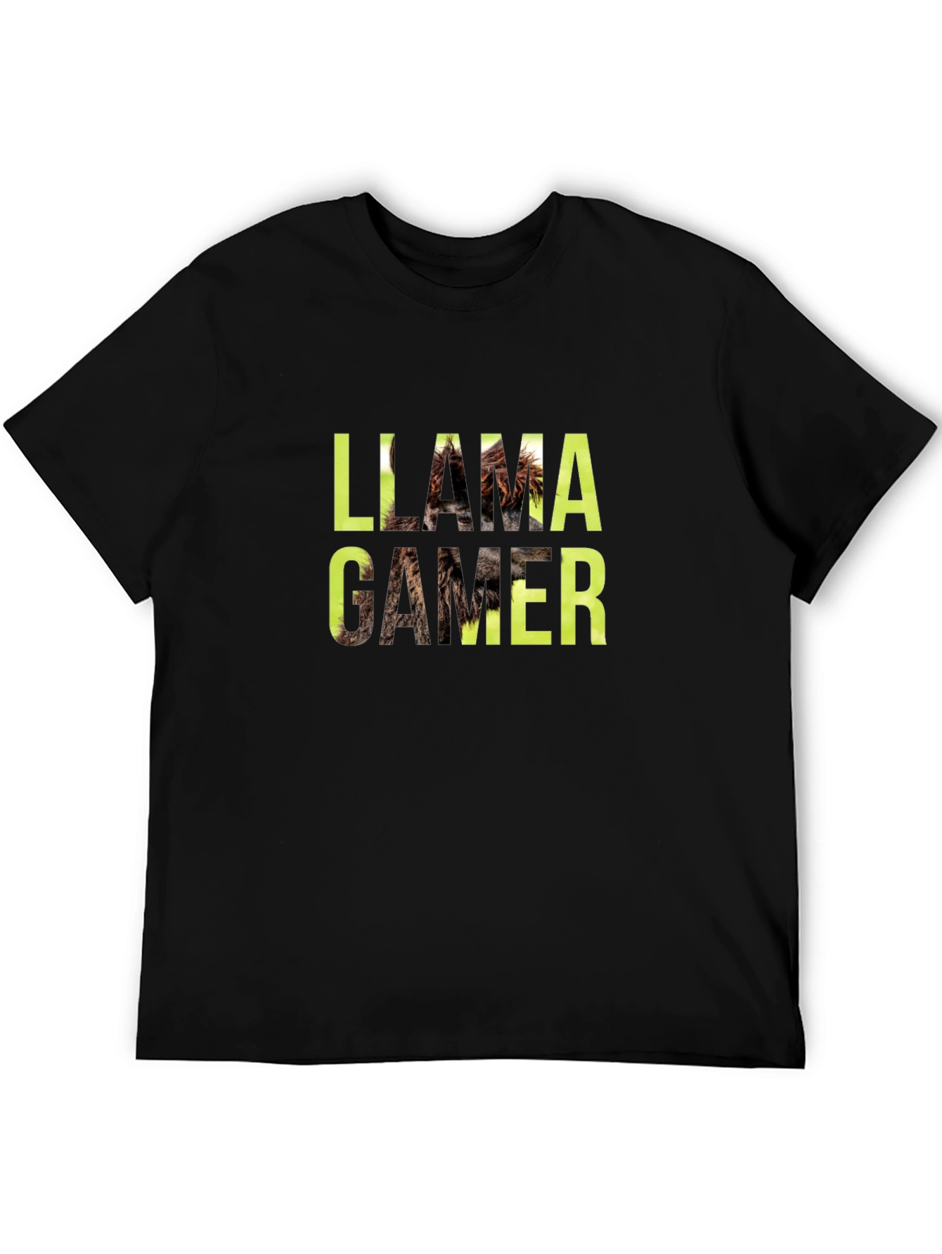 Llama Gamer Black Graphic Tee - Novelty Fun T-Shirt